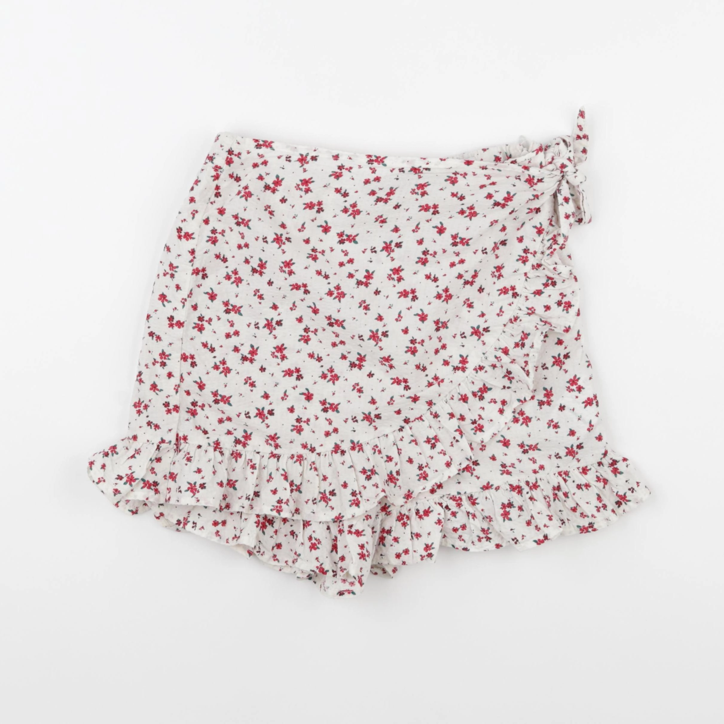 Vertbaudet - short beige, rouge - 10 ans