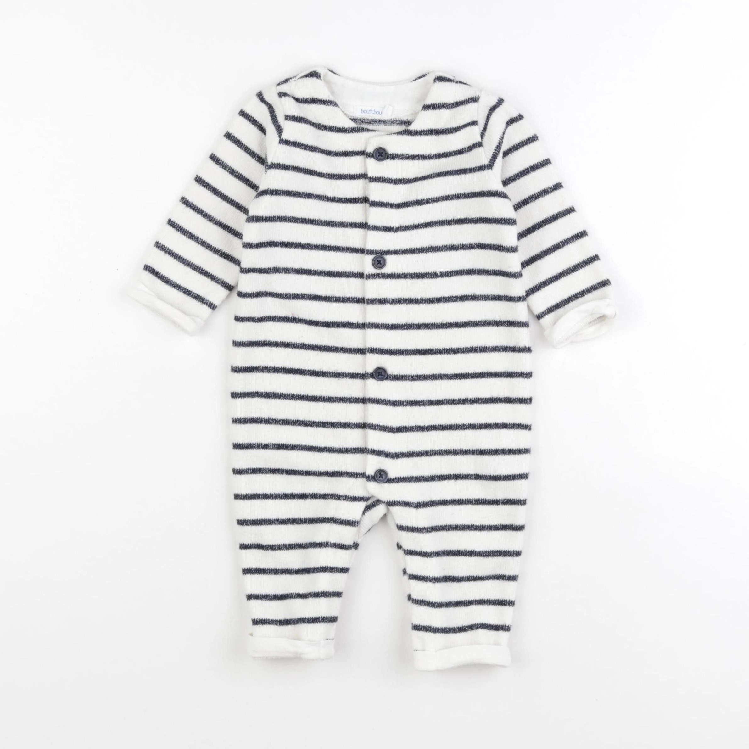 Boutchou - combinaison blanc, bleu - 3 mois