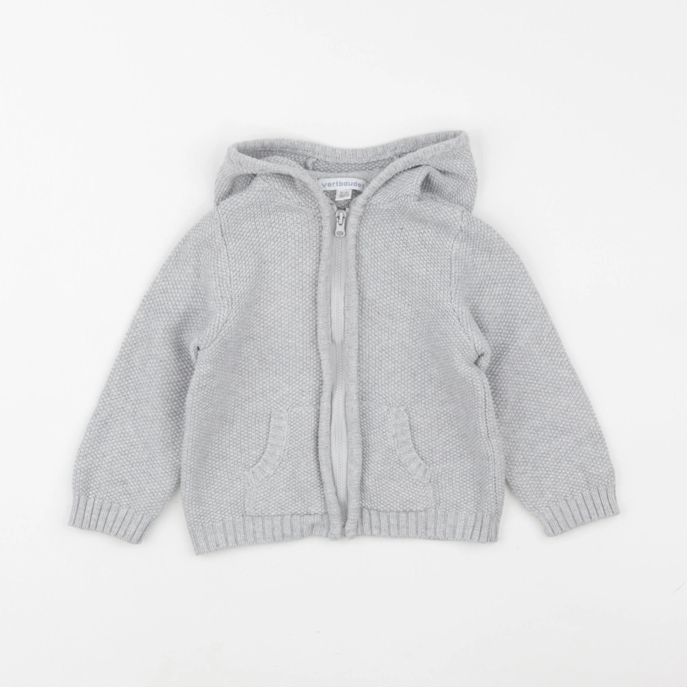 Vertbaudet - gilet gris - 18 mois