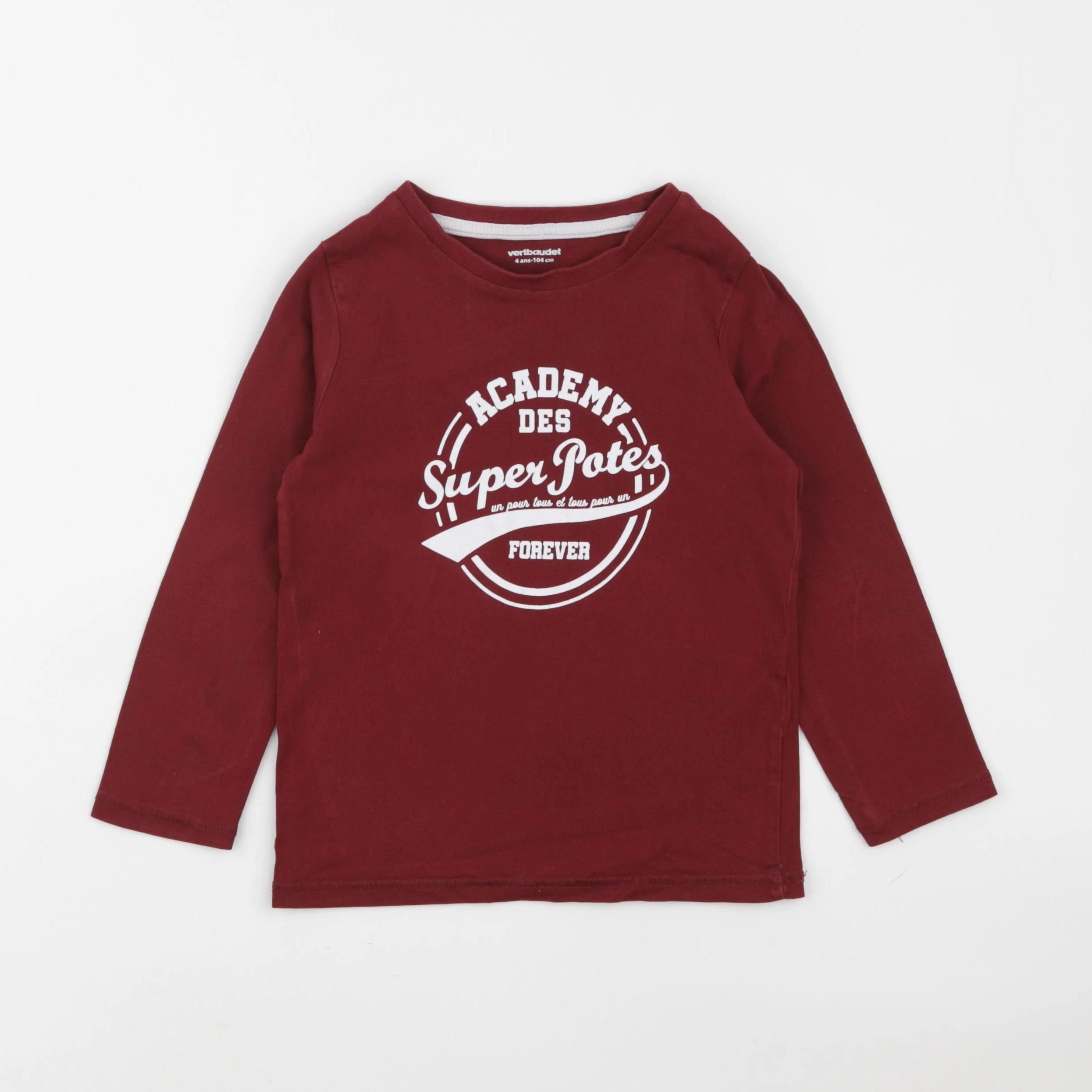 Vertbaudet - tee-shirt rouge - 4 ans