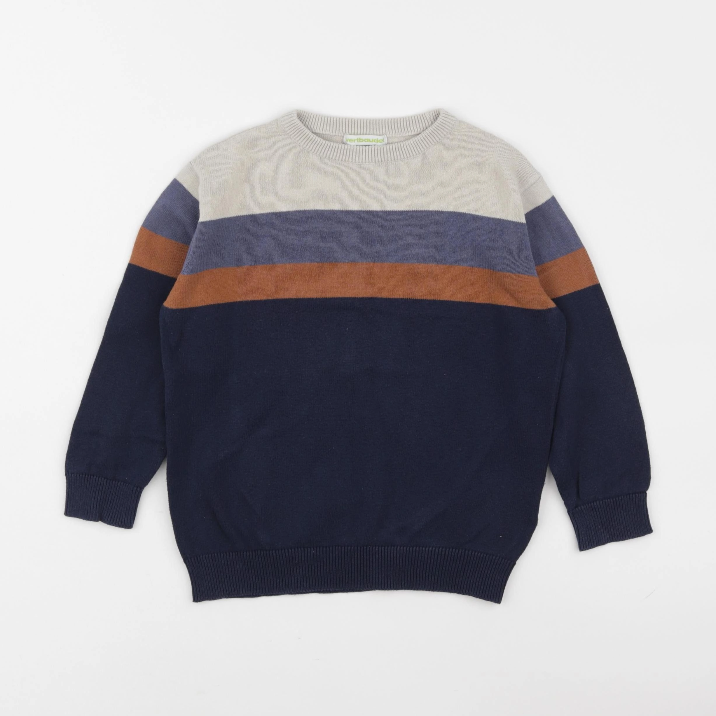 Vertbaudet - pull bleu, multicolore - 5 ans