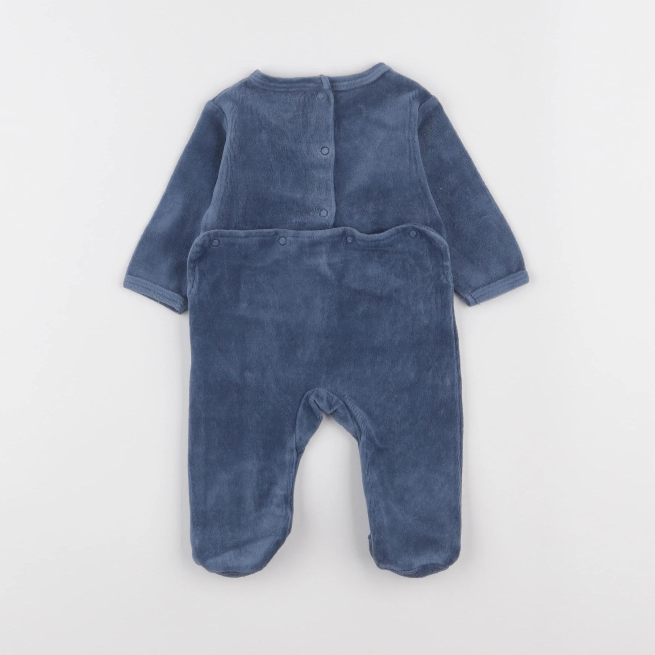 Vertbaudet - pyjama velours bleu - 1 mois