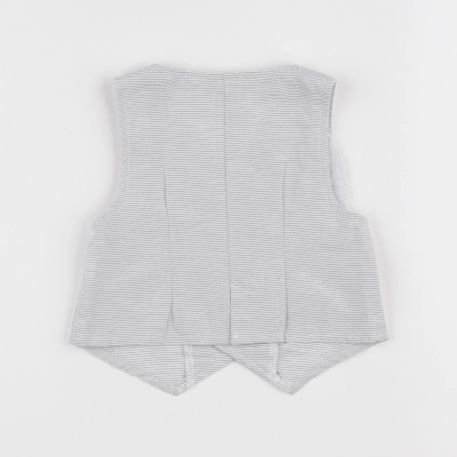 Vertbaudet - gilet blanc, gris - 6 mois