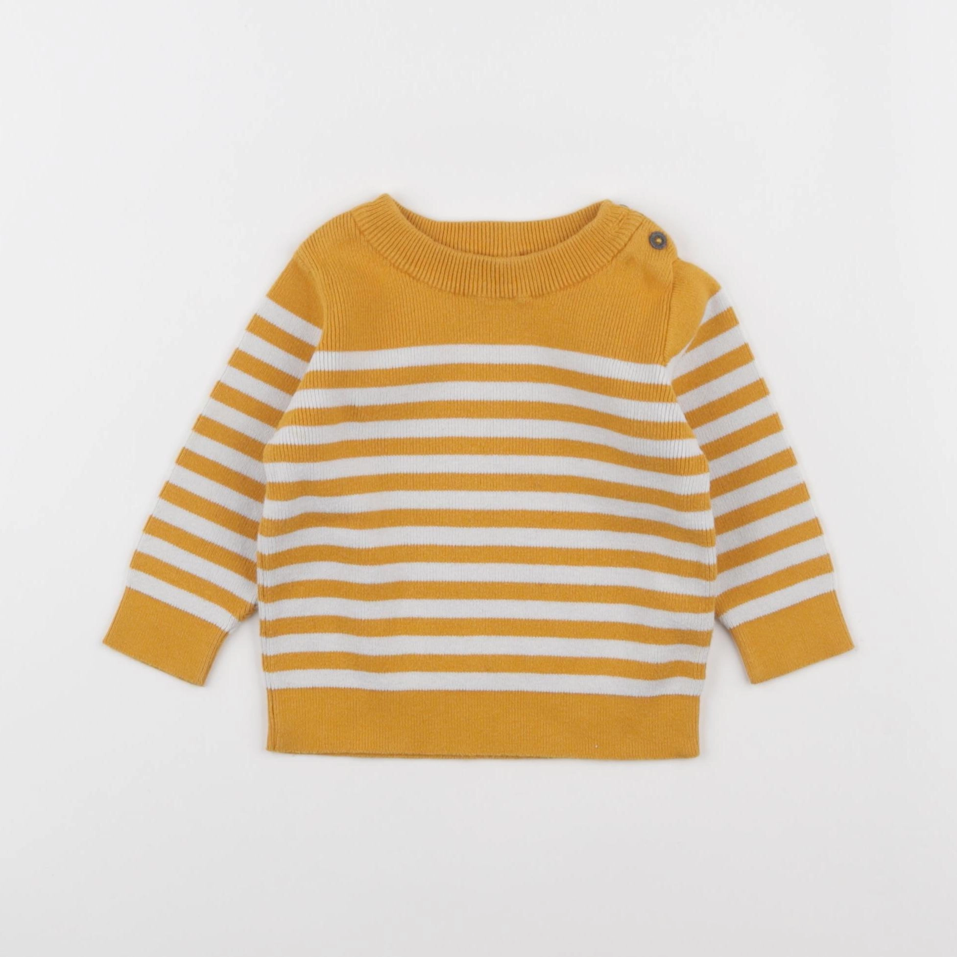 Vertbaudet - pull jaune - 9 mois