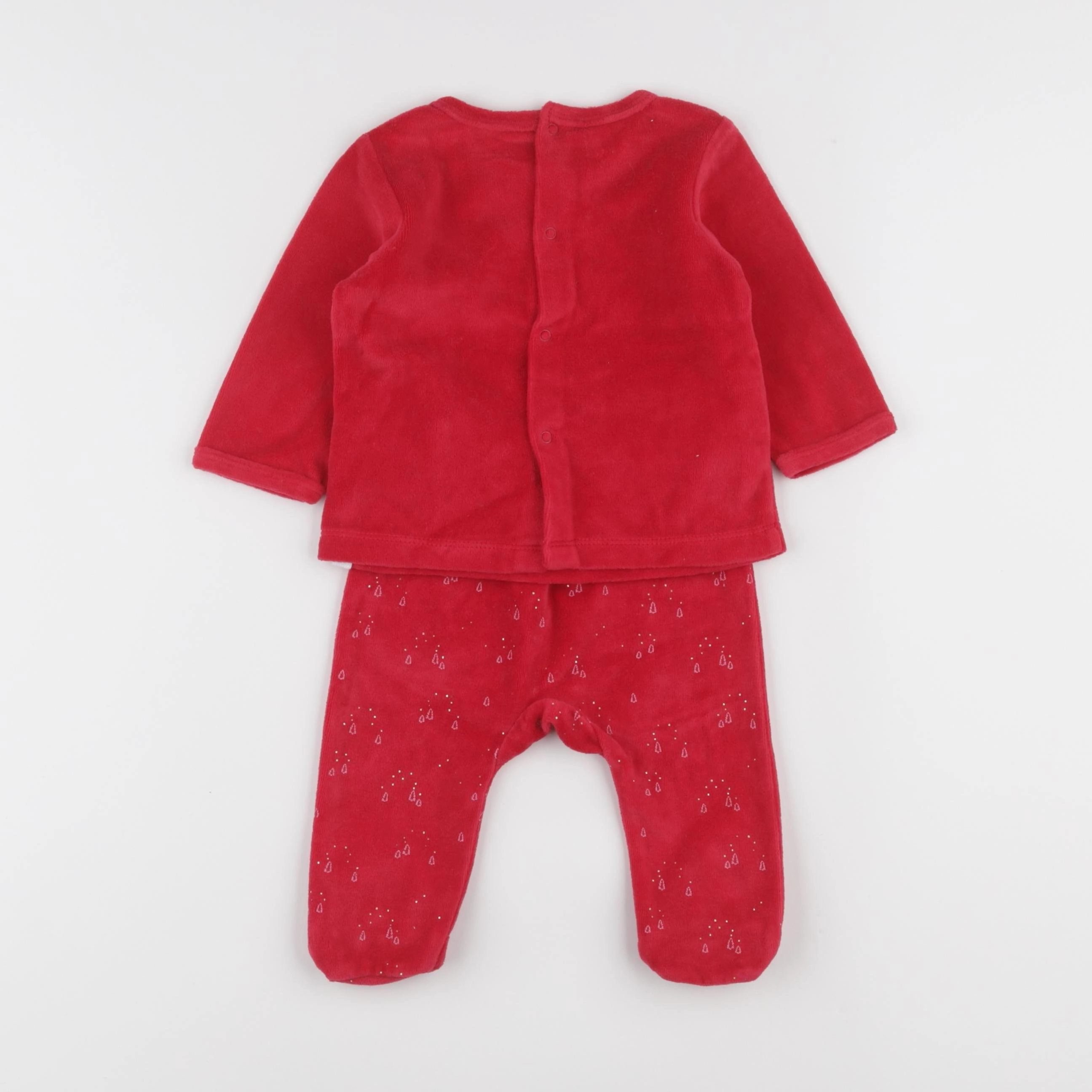 Vertbaudet - pyjama velours rouge - 6 mois