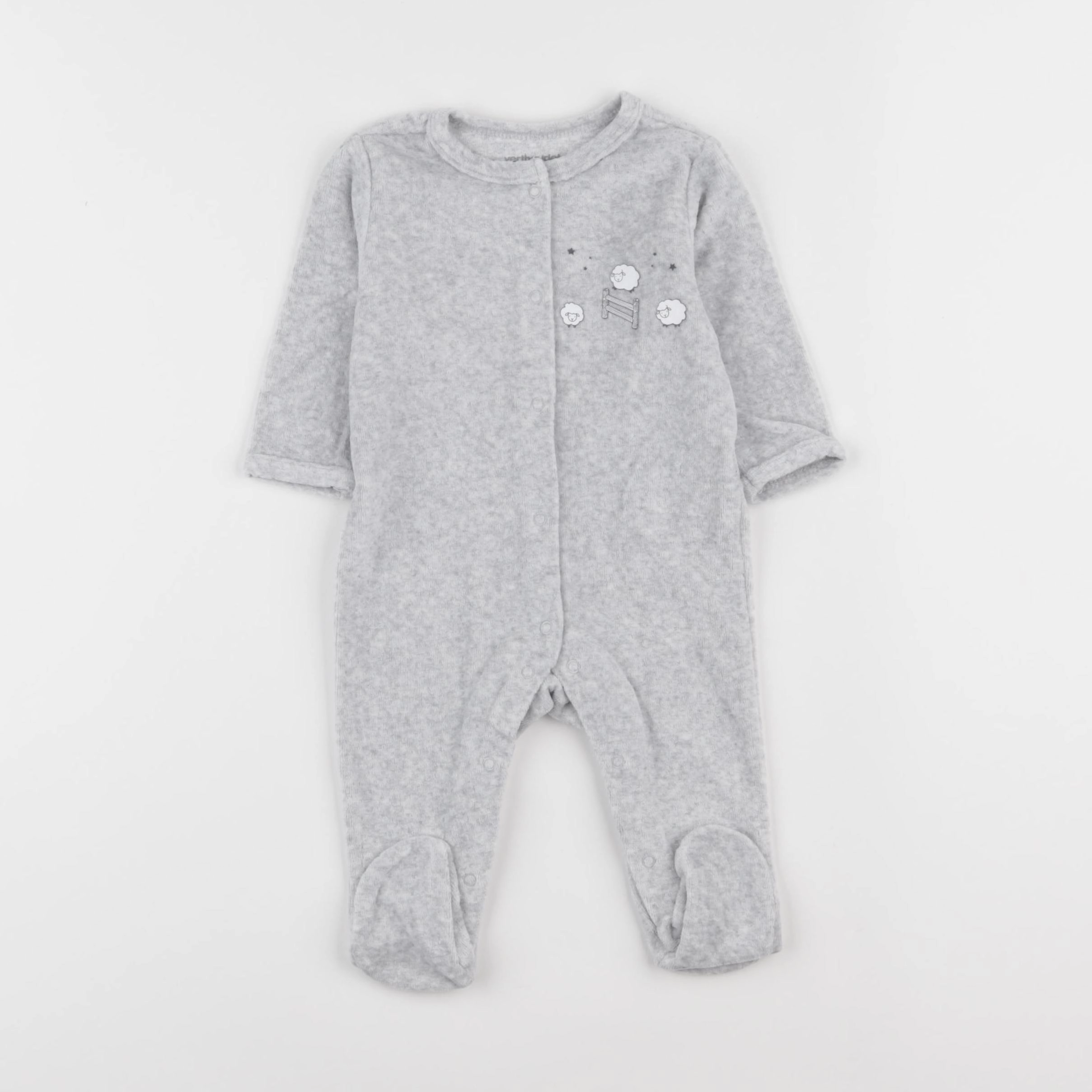 Vertbaudet - pyjama velours gris - 3 mois