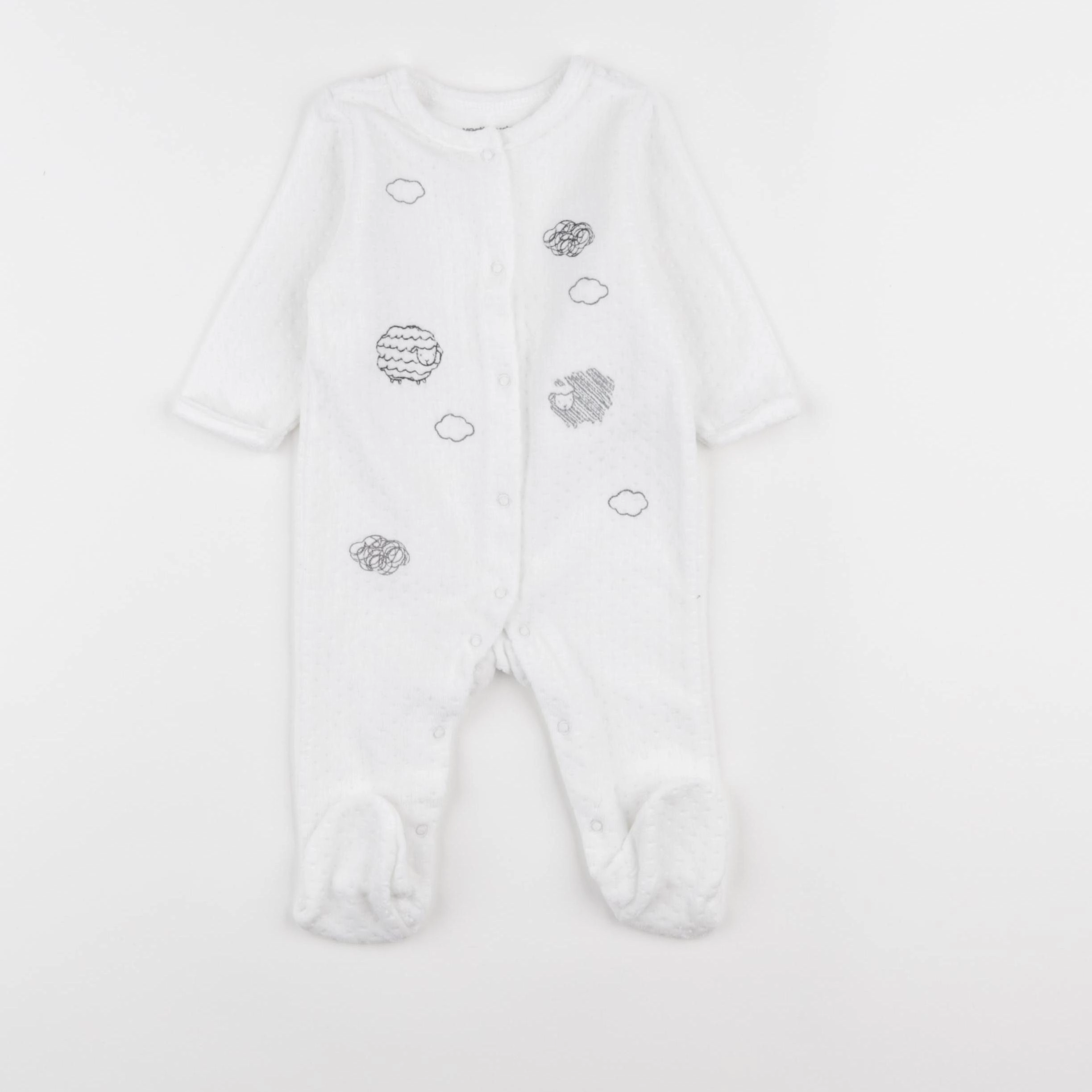Vertbaudet - pyjama velours blanc - 3 mois