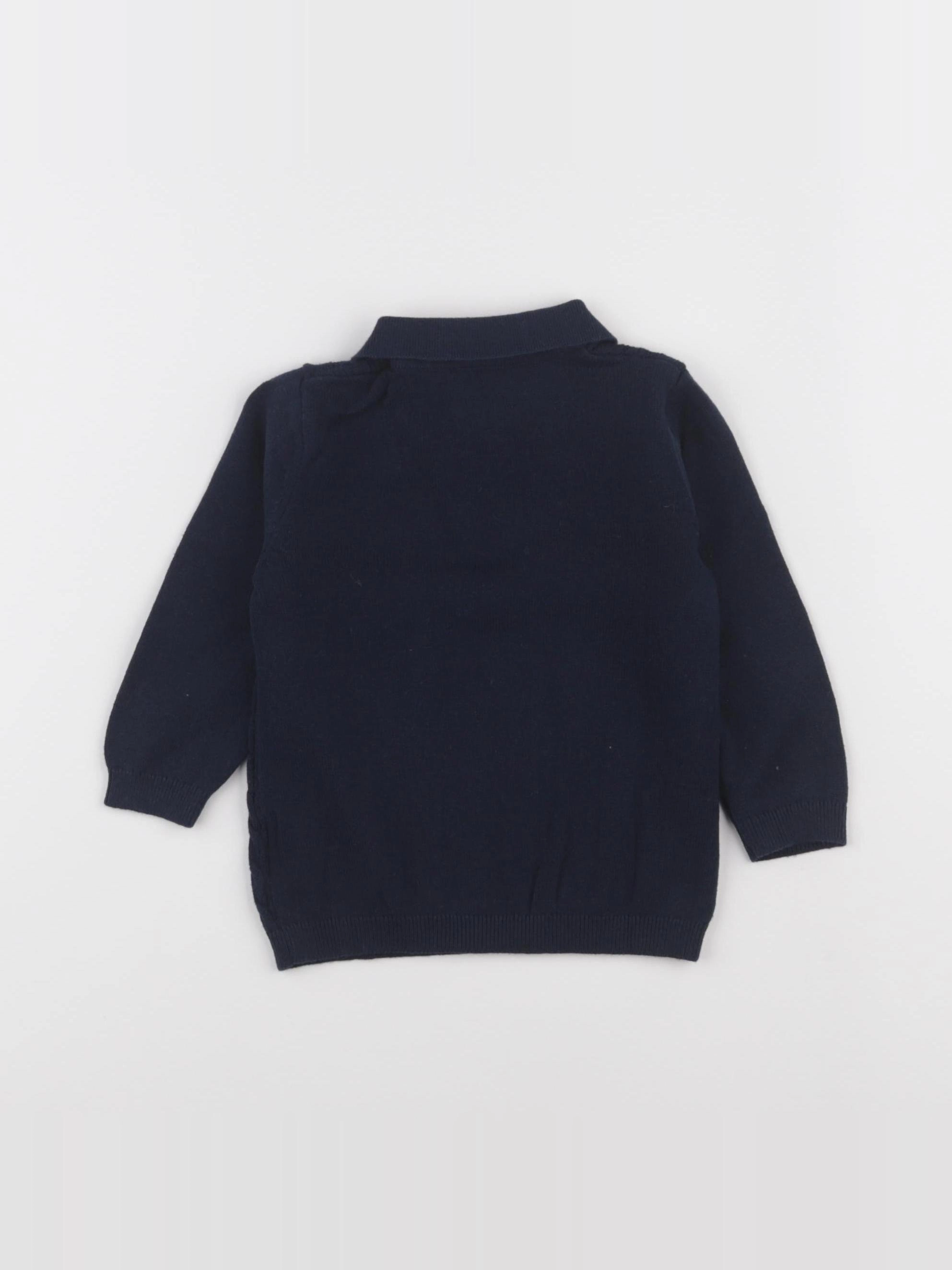 H&M - pull bleu - 6/9 mois