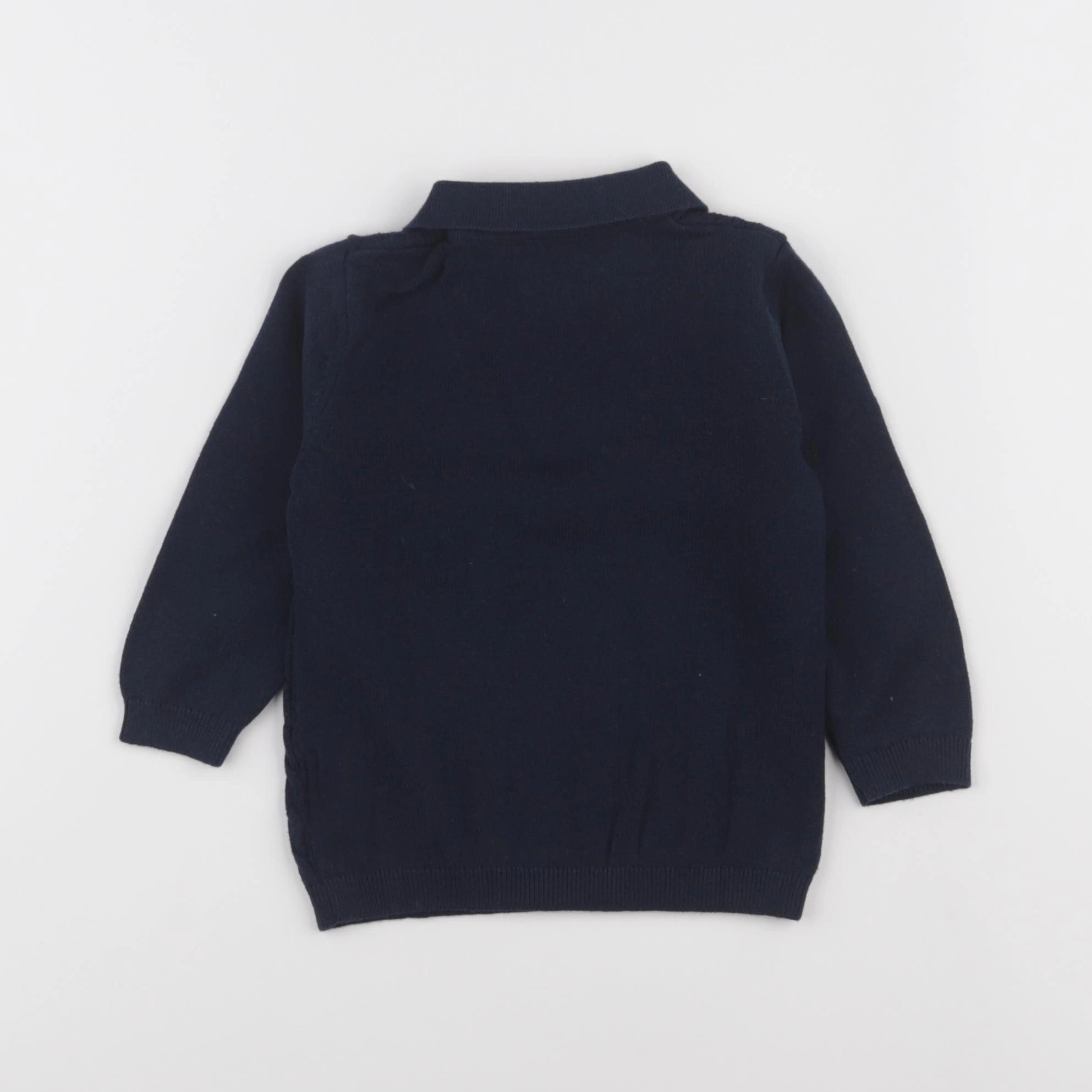 H&M - pull bleu - 6/9 mois