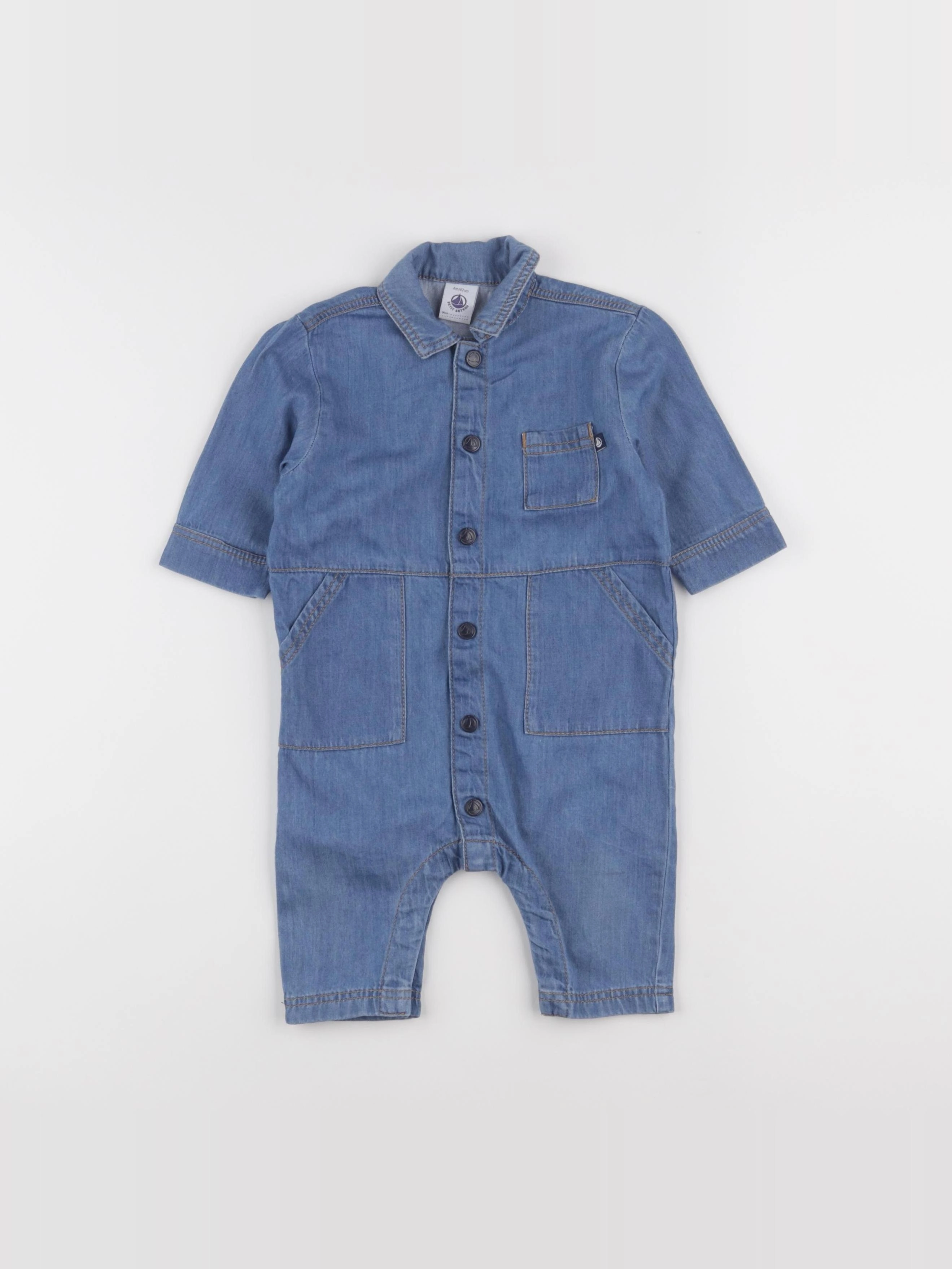 Petit Bateau - combinaison bleu - 6 mois
