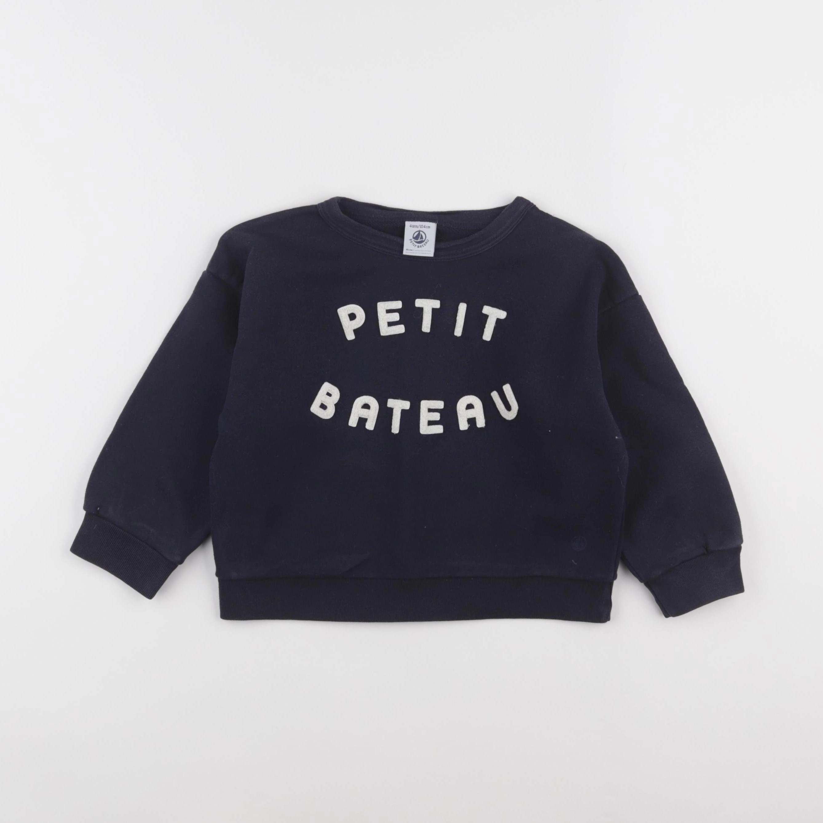 Petit Bateau - sweat bleu - 4 ans