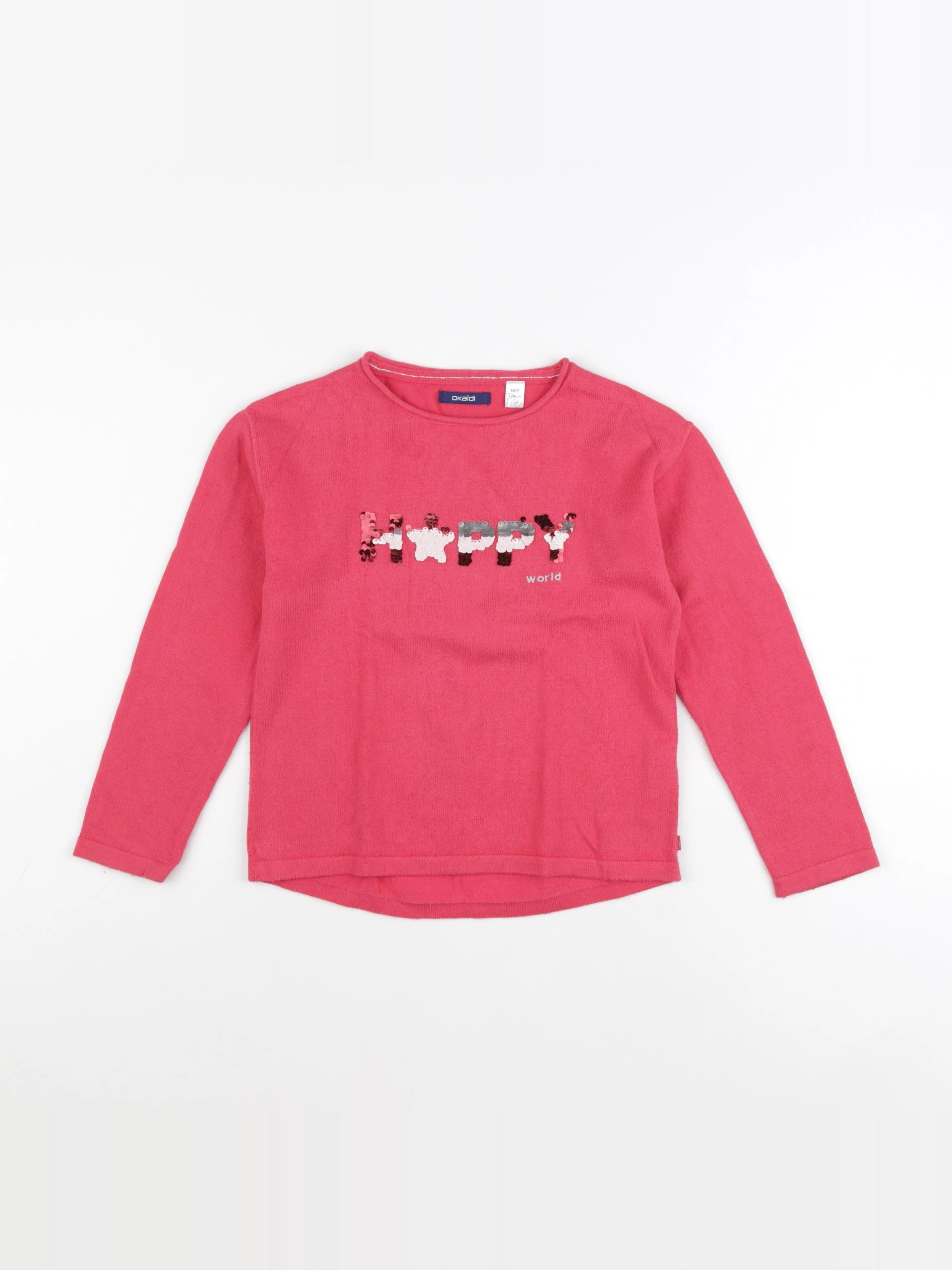 Okaidi - pull rose - 8 ans