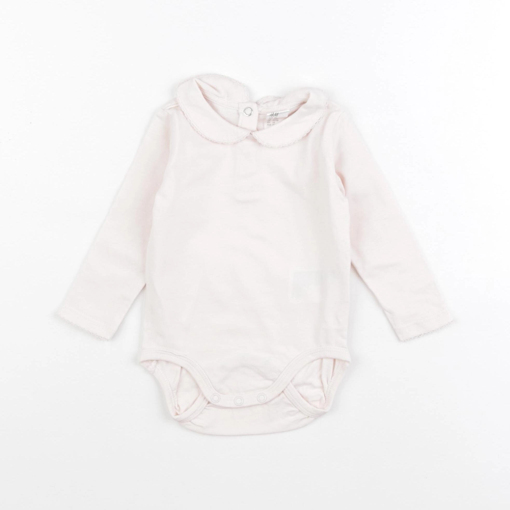 H&M - body à col rose - 3/6 mois