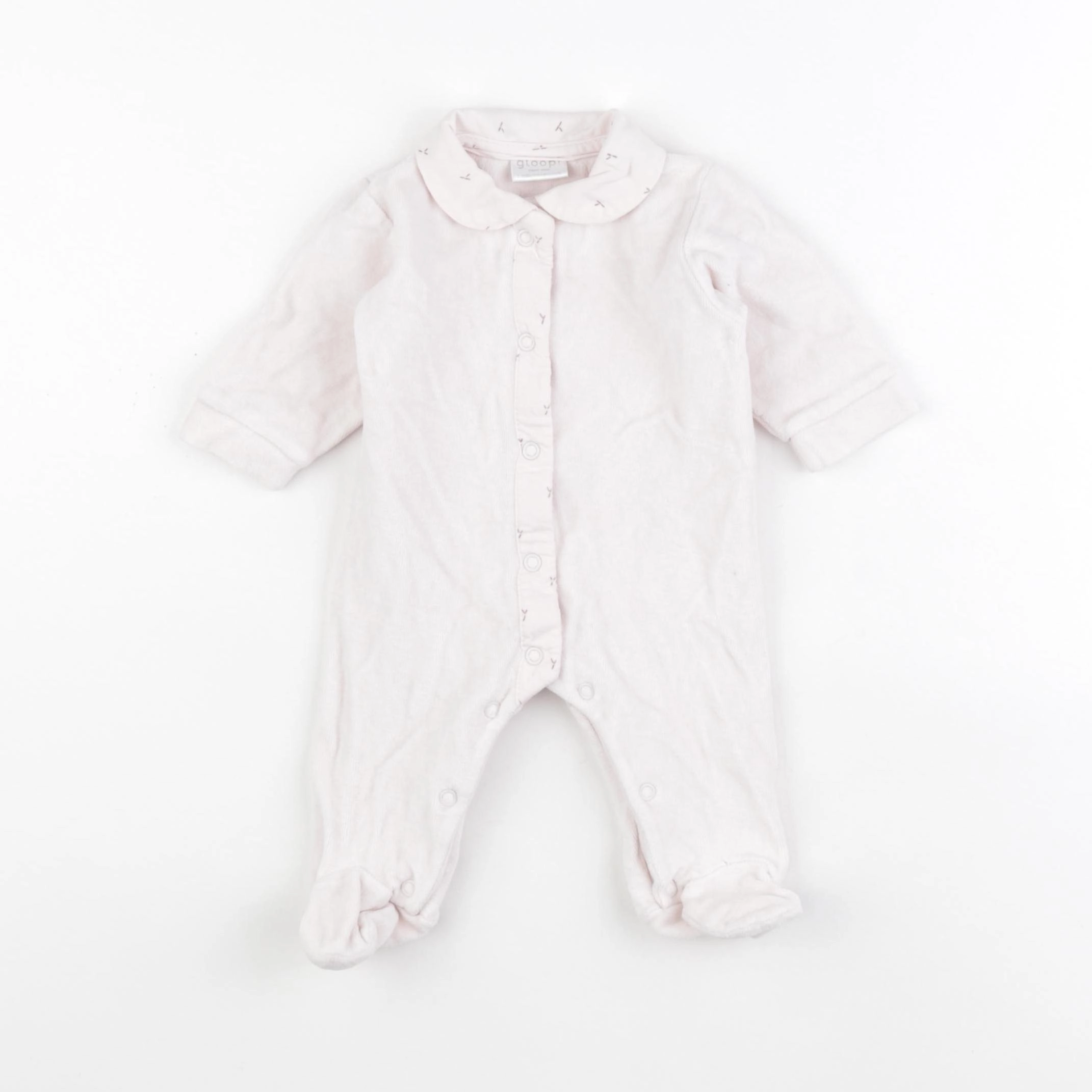 Gloop - pyjama velours rose - 1 mois
