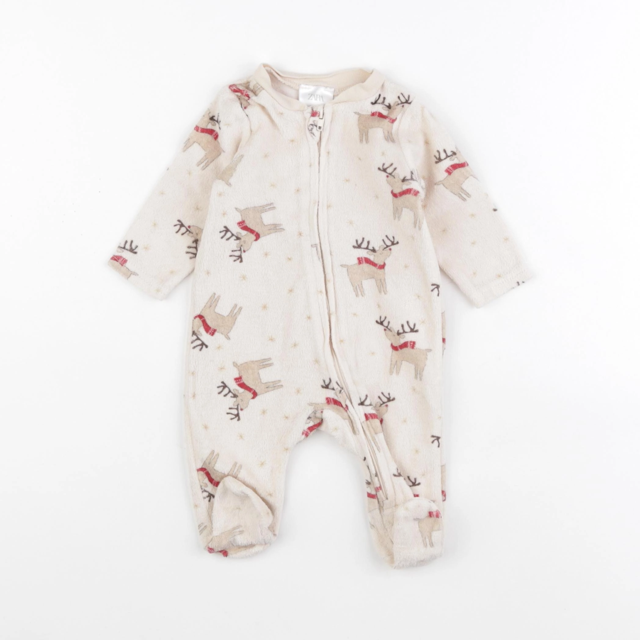 Zara - pyjama velours marron - 0/1 mois