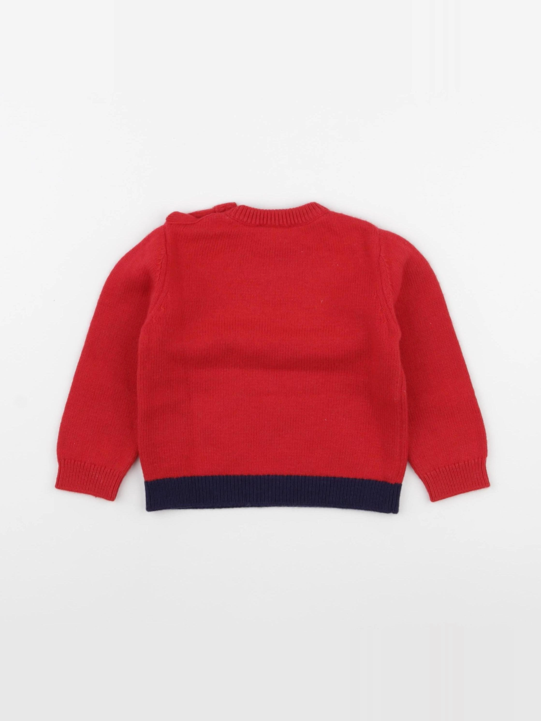 Jacadi - pull rouge - 24 mois