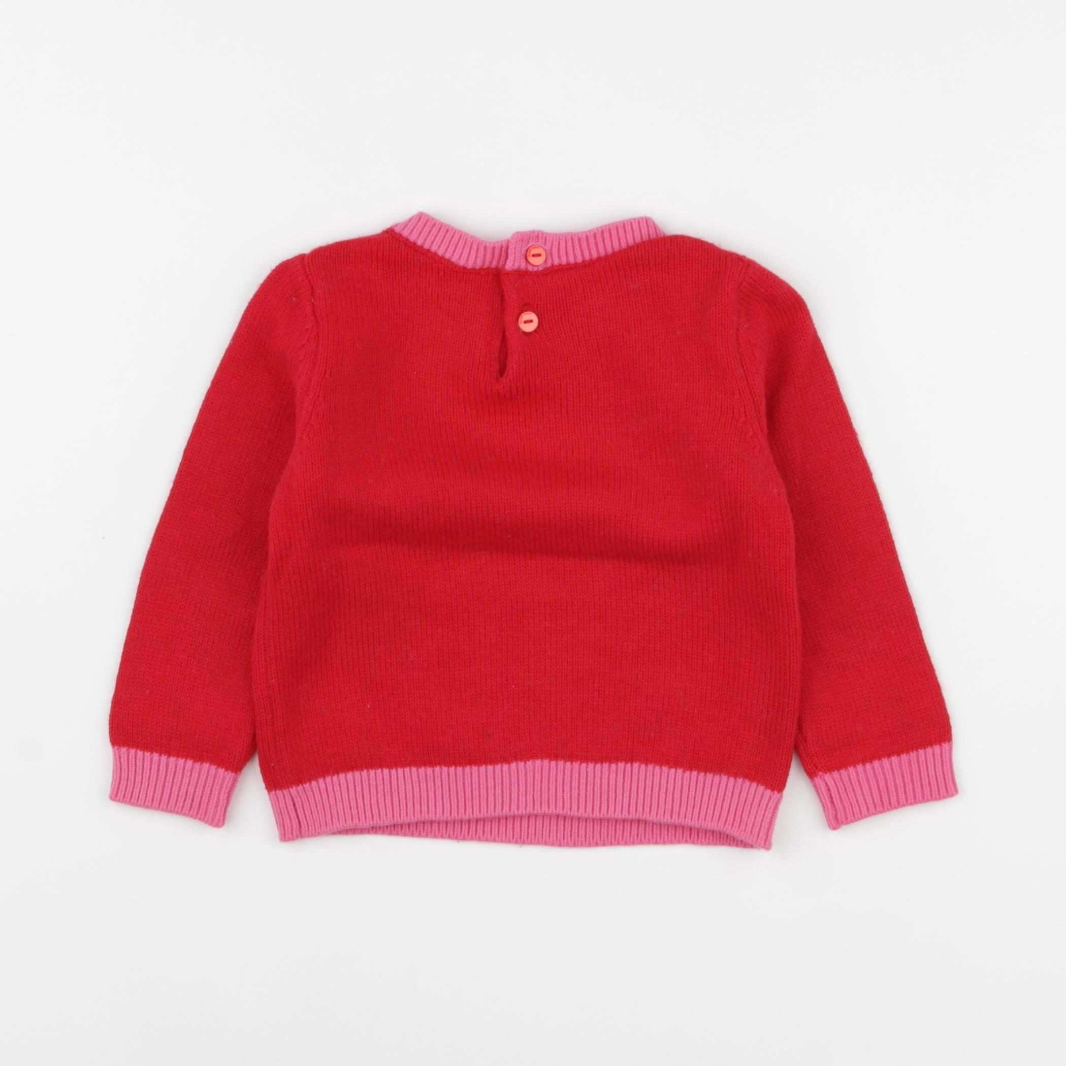 Jacadi - pull rouge - 12 mois