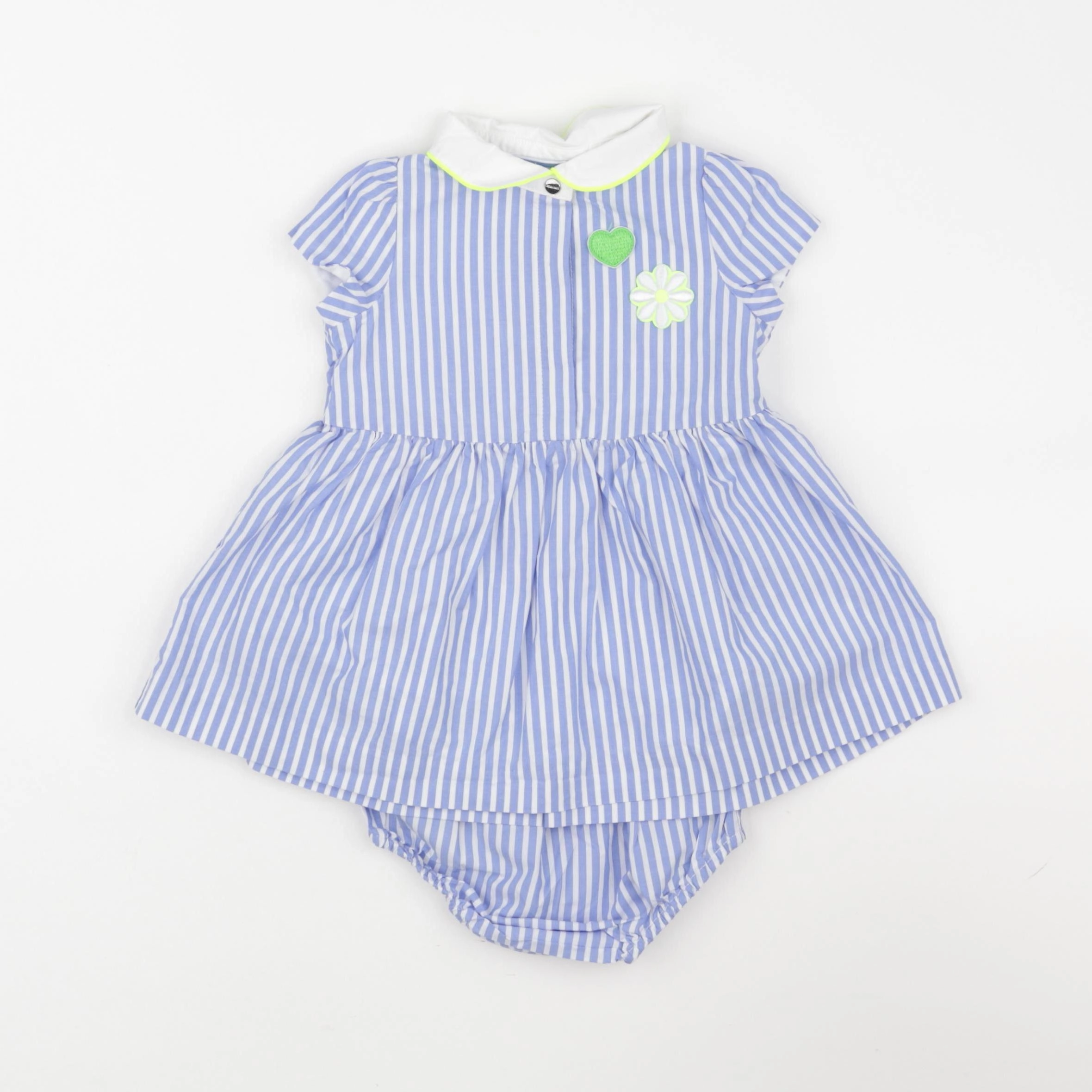 Jacadi - robe blanc, bleu - 6 mois