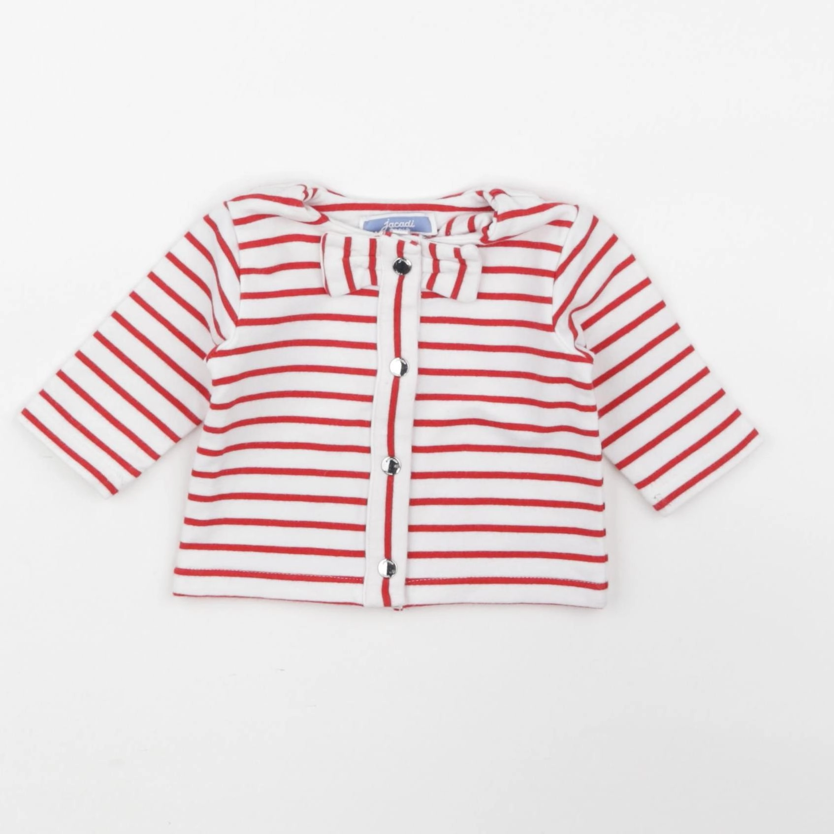 Jacadi - sweat blanc, rouge - 1 mois