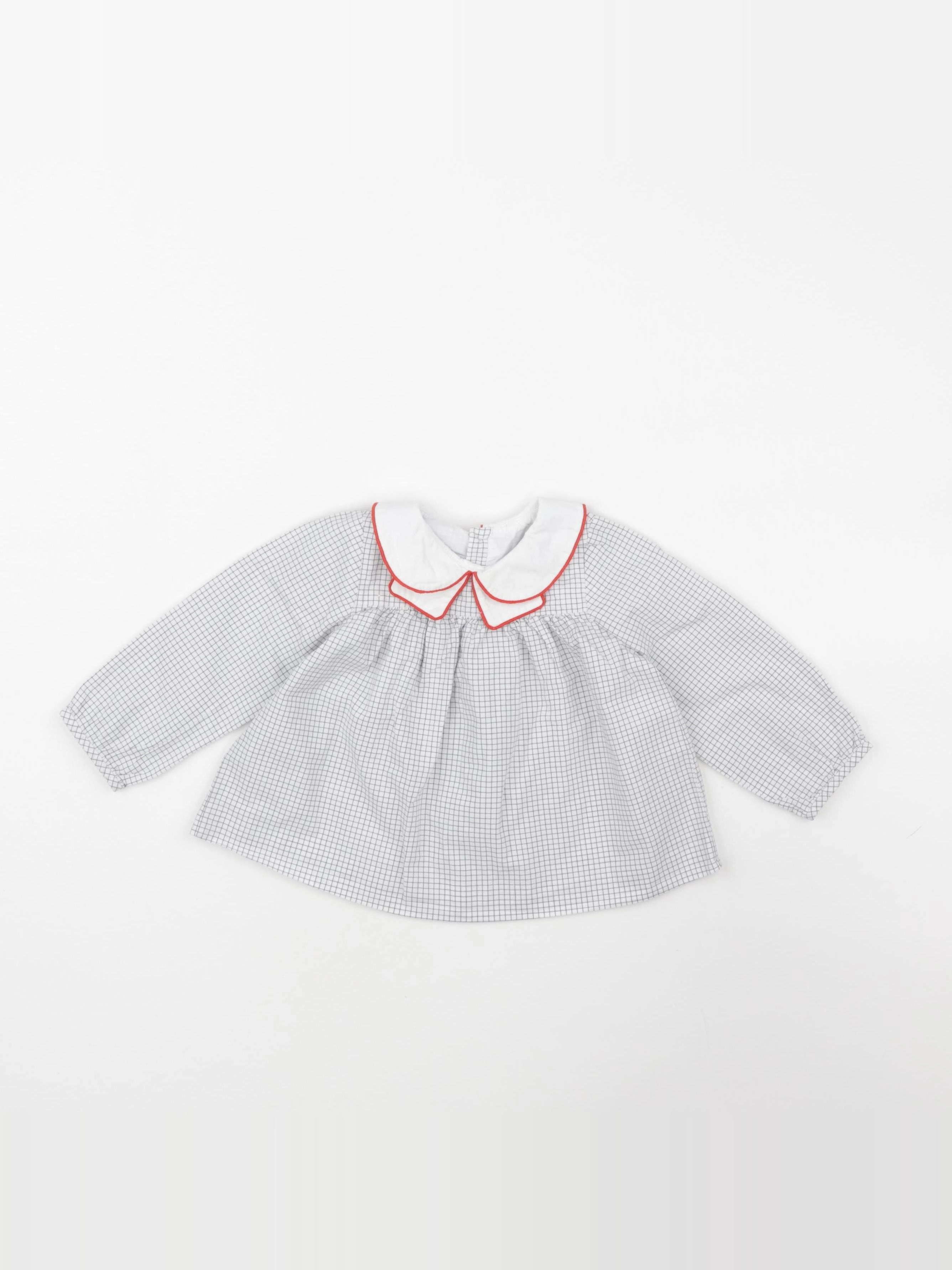 Jacadi - blouse blanc, bleu - 12 mois
