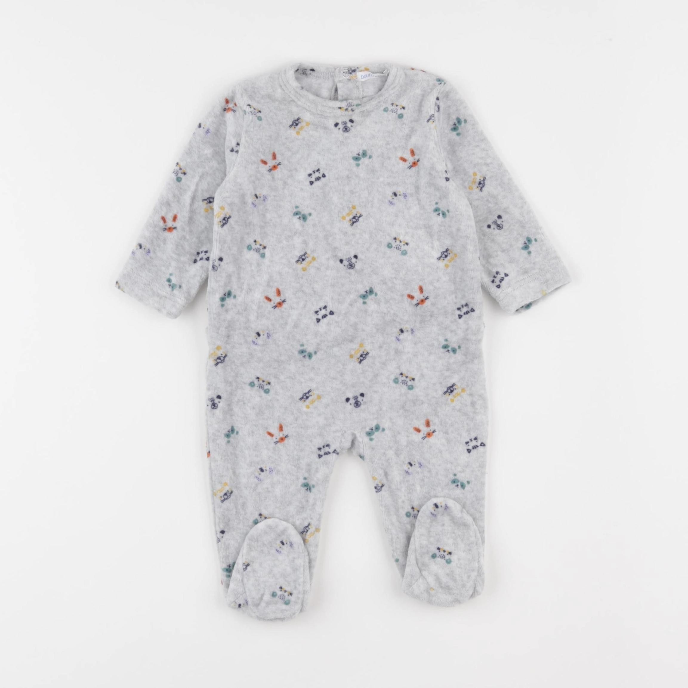 Boutchou - pyjama velours gris - 3 mois