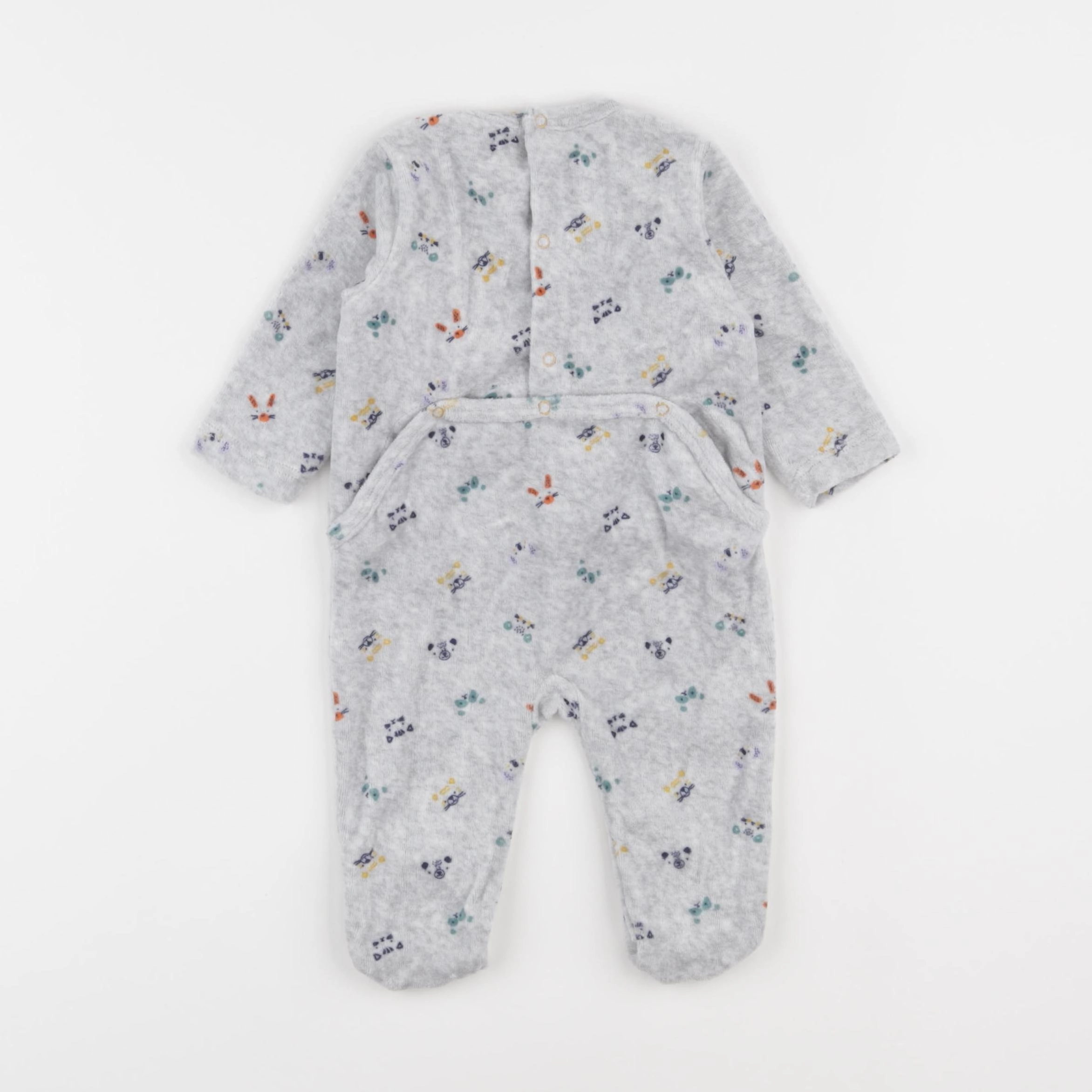Boutchou - pyjama velours gris - 3 mois
