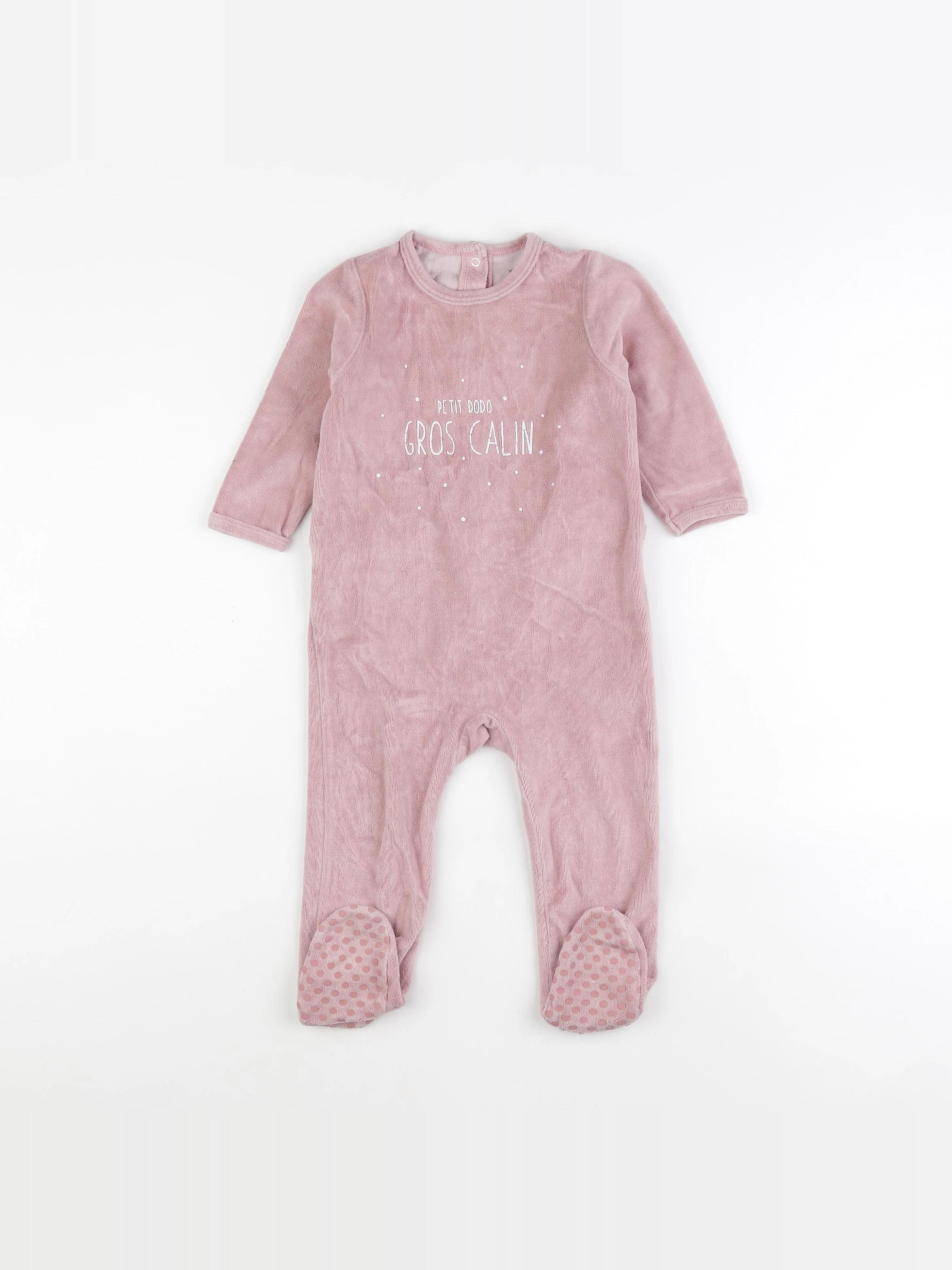 Vertbaudet - pyjama velours rose - 18 mois