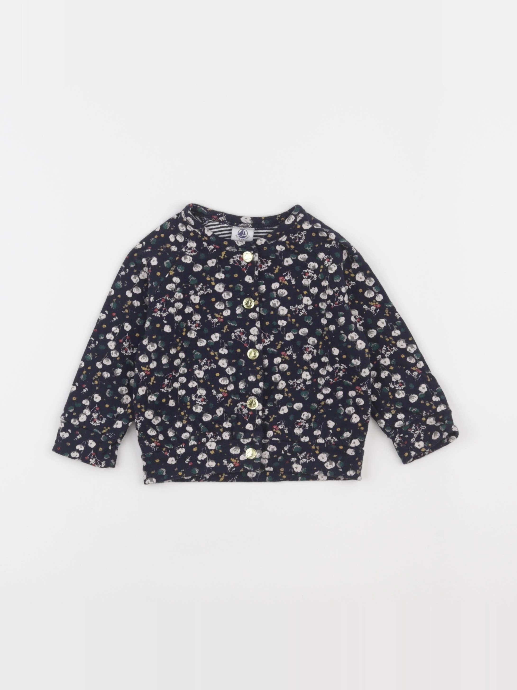 Petit Bateau - sweat bleu - 12 mois