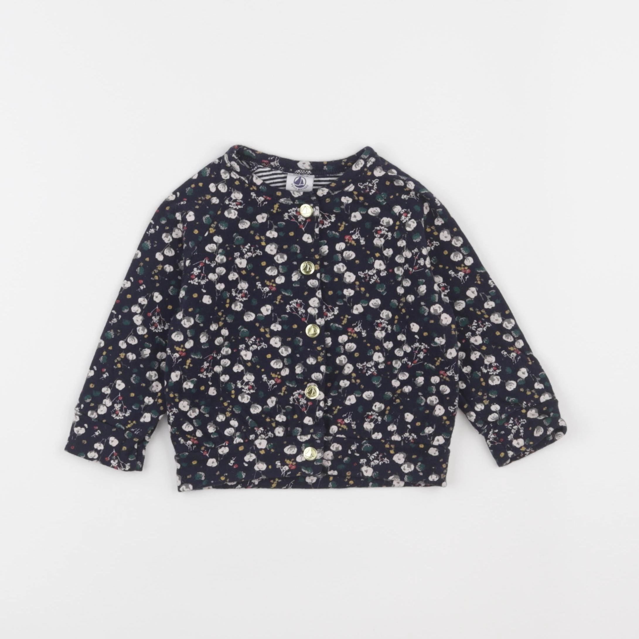Petit Bateau - sweat bleu - 12 mois