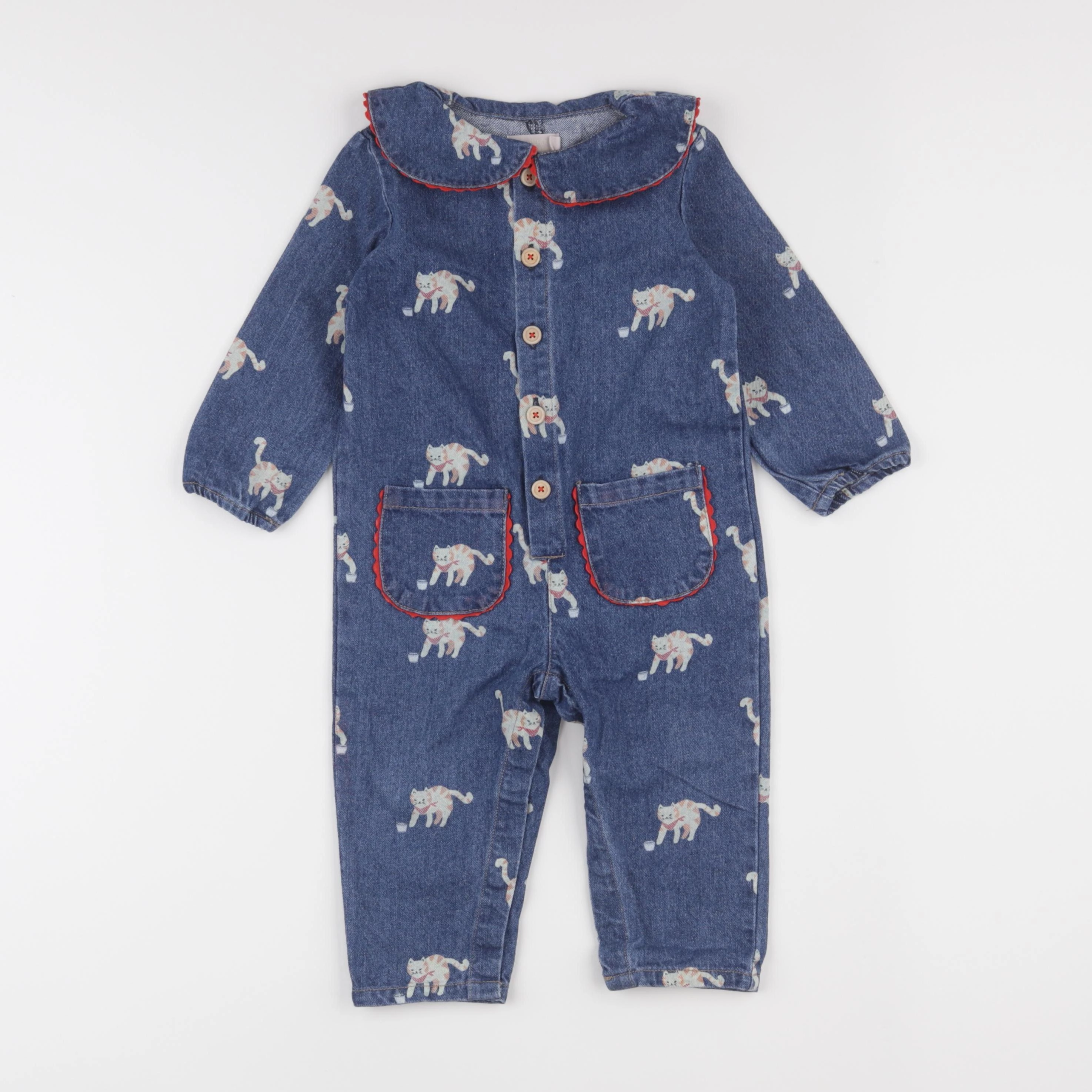 Boutchou - combinaison bleu - 12 mois