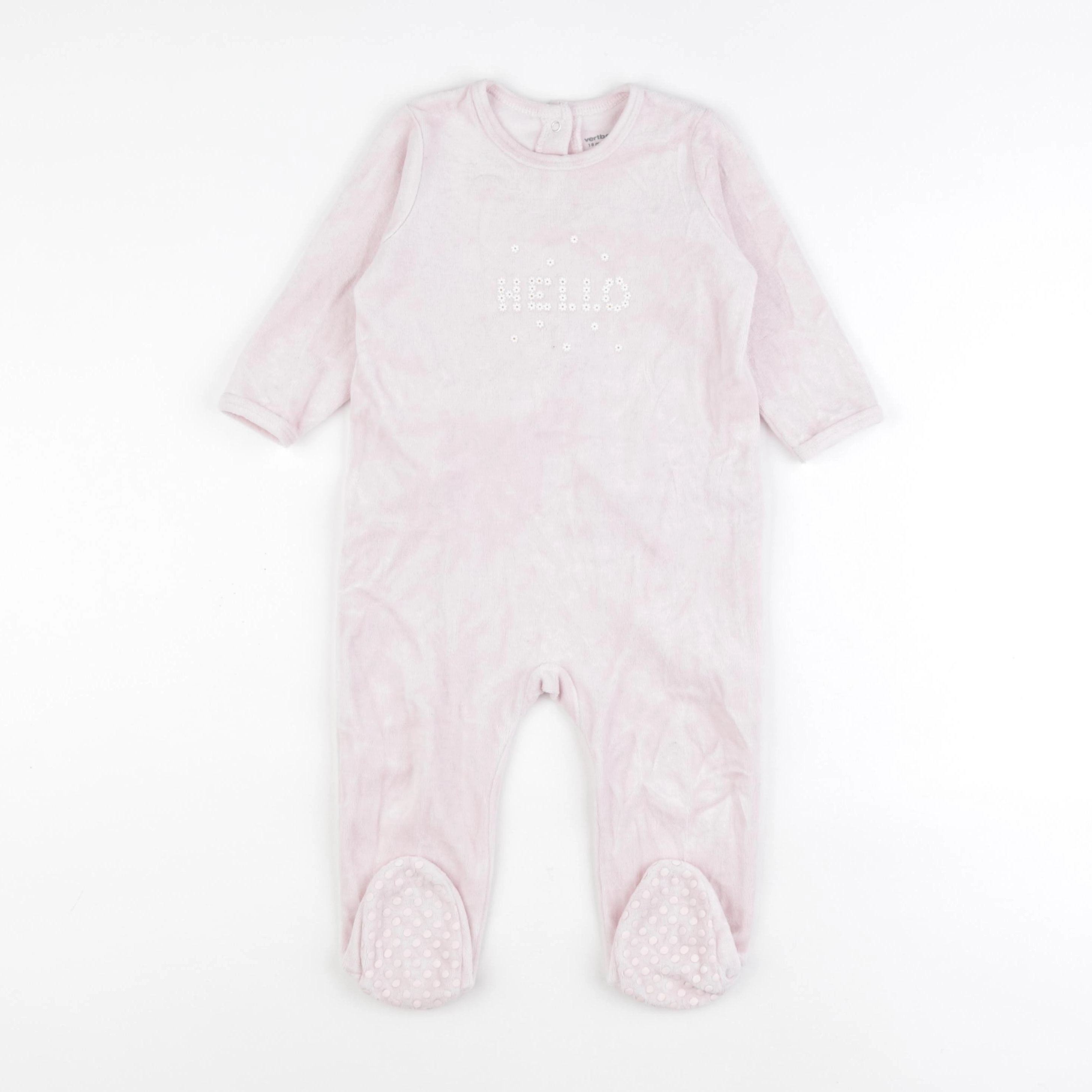 Vertbaudet - pyjama velours rose - 18 mois