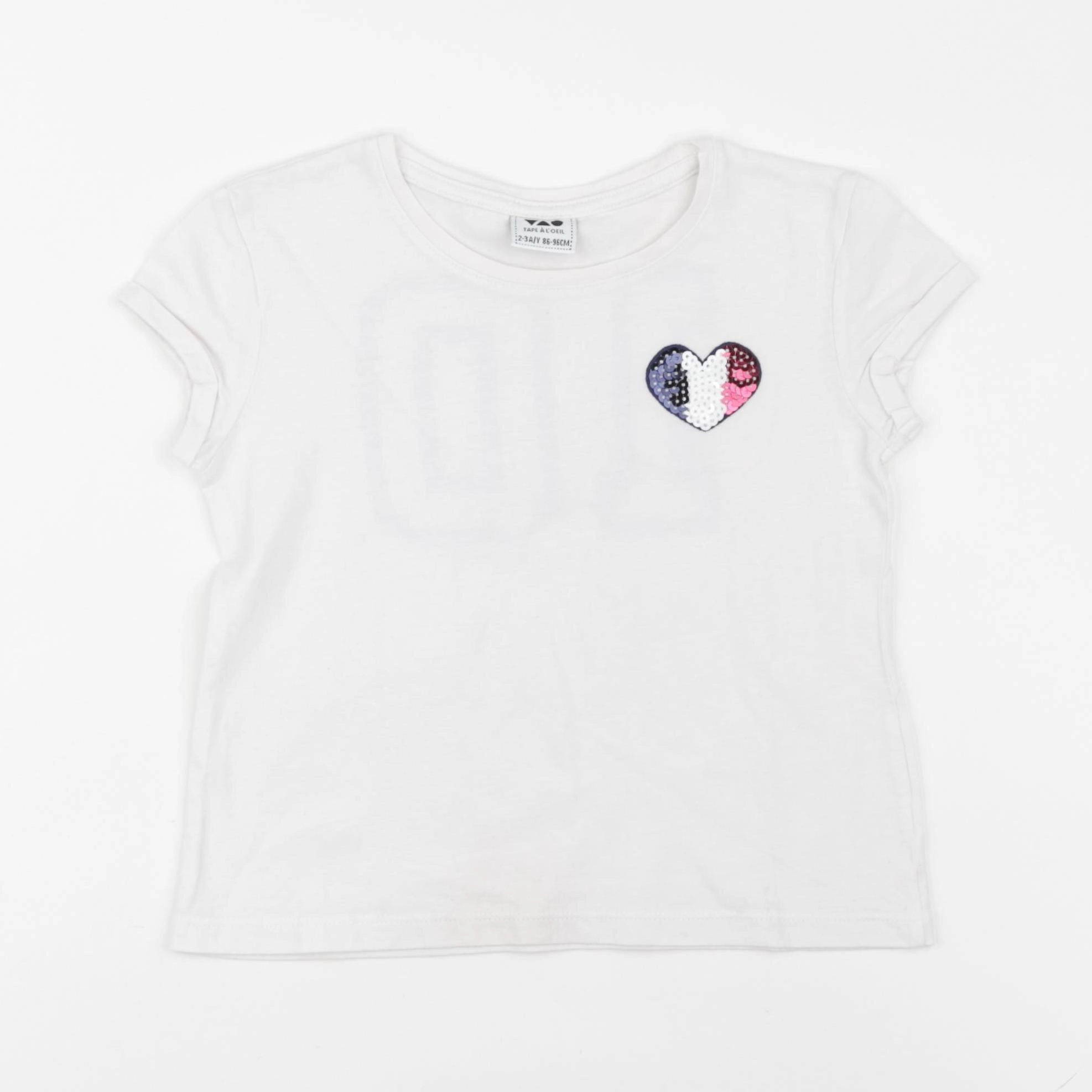 Tape à l'oeil - tee-shirt imprimé au dos blanc - 2/3 ans