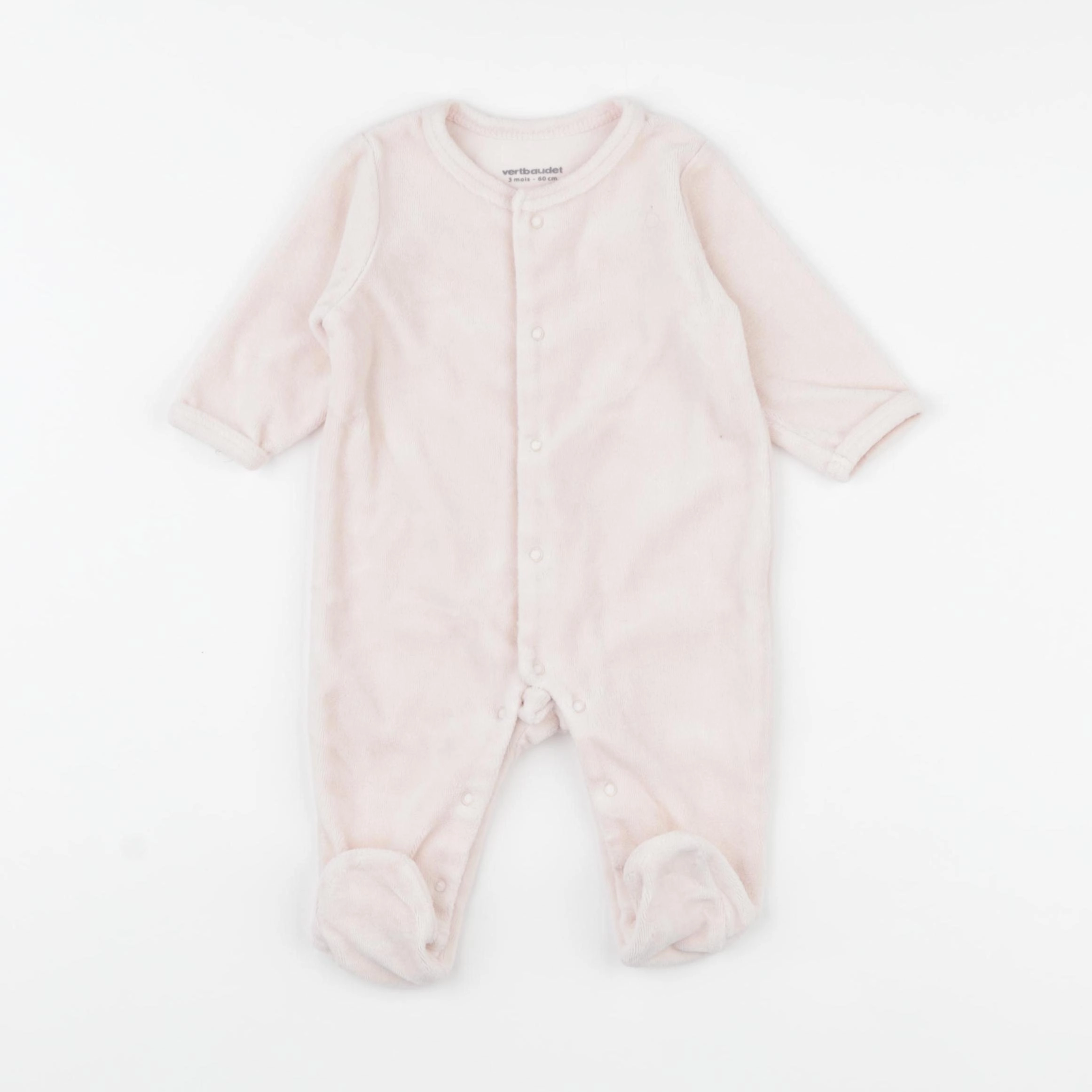 Vertbaudet - pyjama velours rose - 3 mois