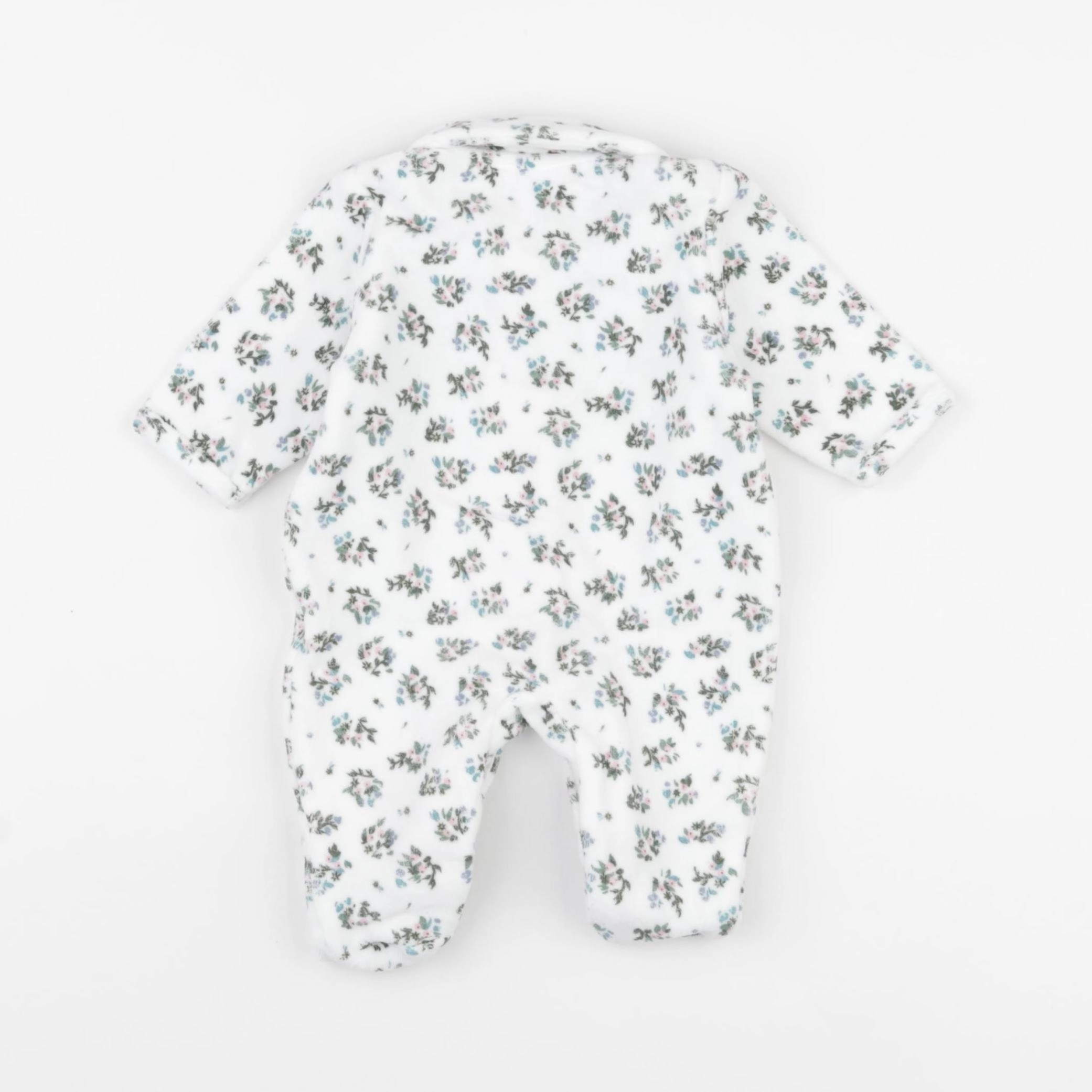 Vertbaudet - pyjama velours blanc - 1 mois