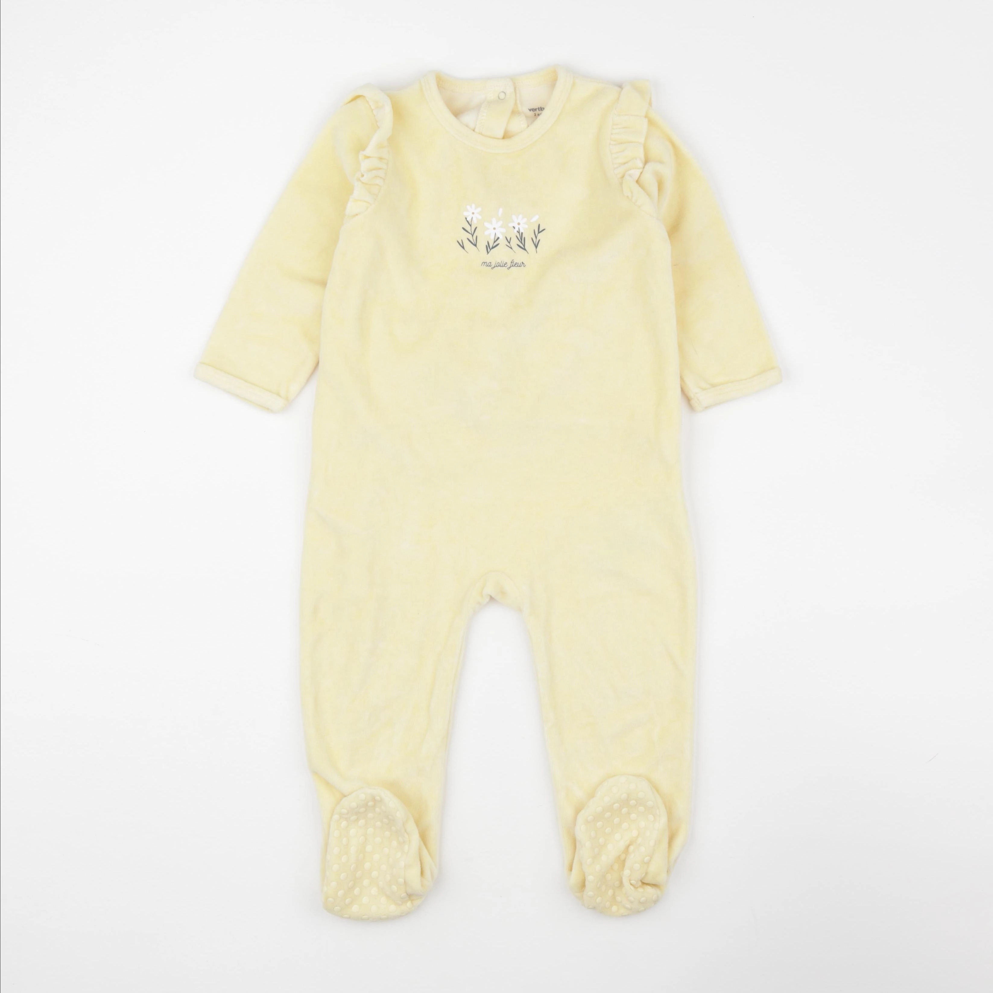Vertbaudet - pyjama velours jaune - 2 ans