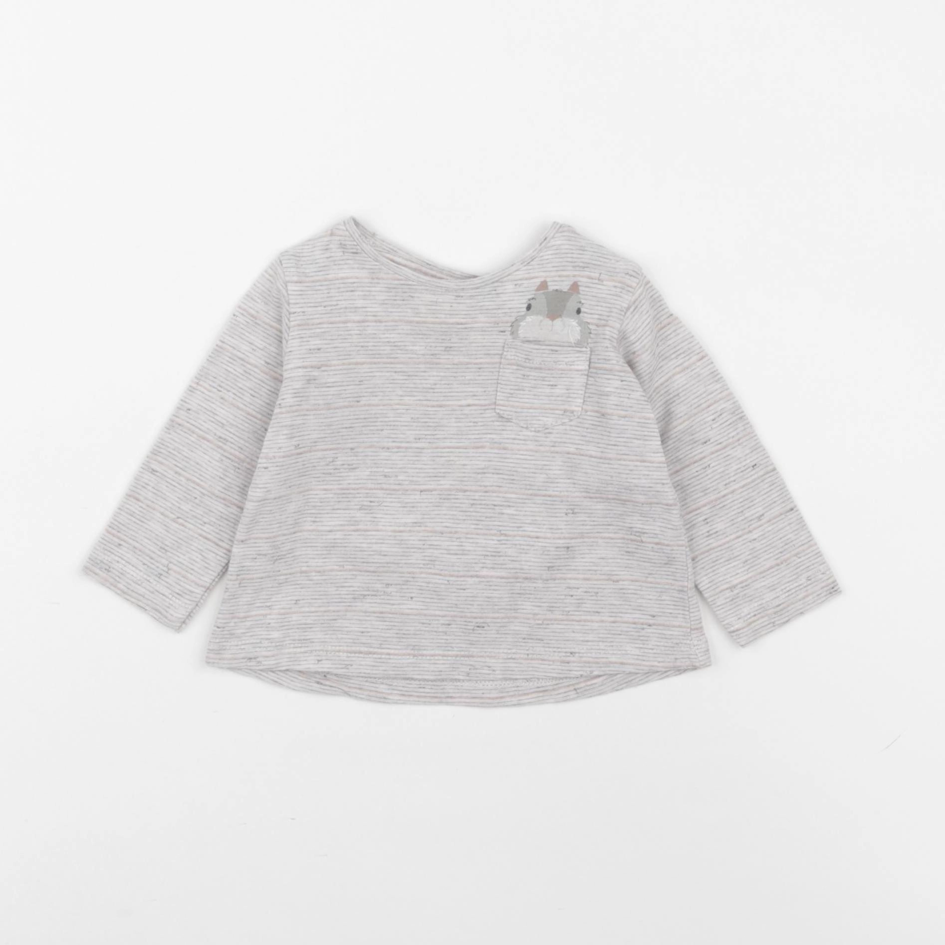 Zara - tee-shirt gris - 1/3 mois