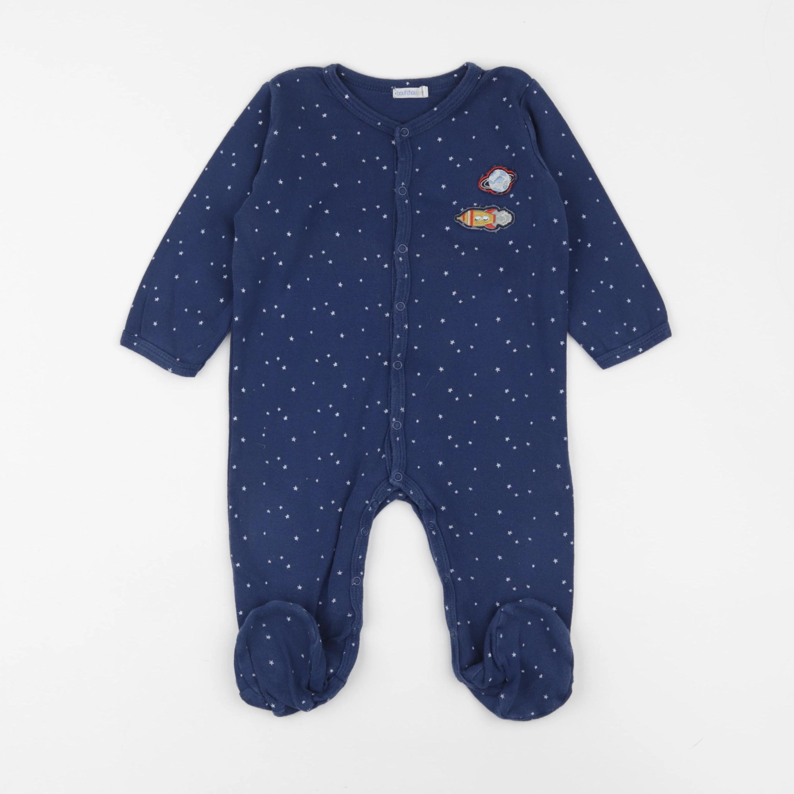 Boutchou - pyjama coton bleu - 12 mois