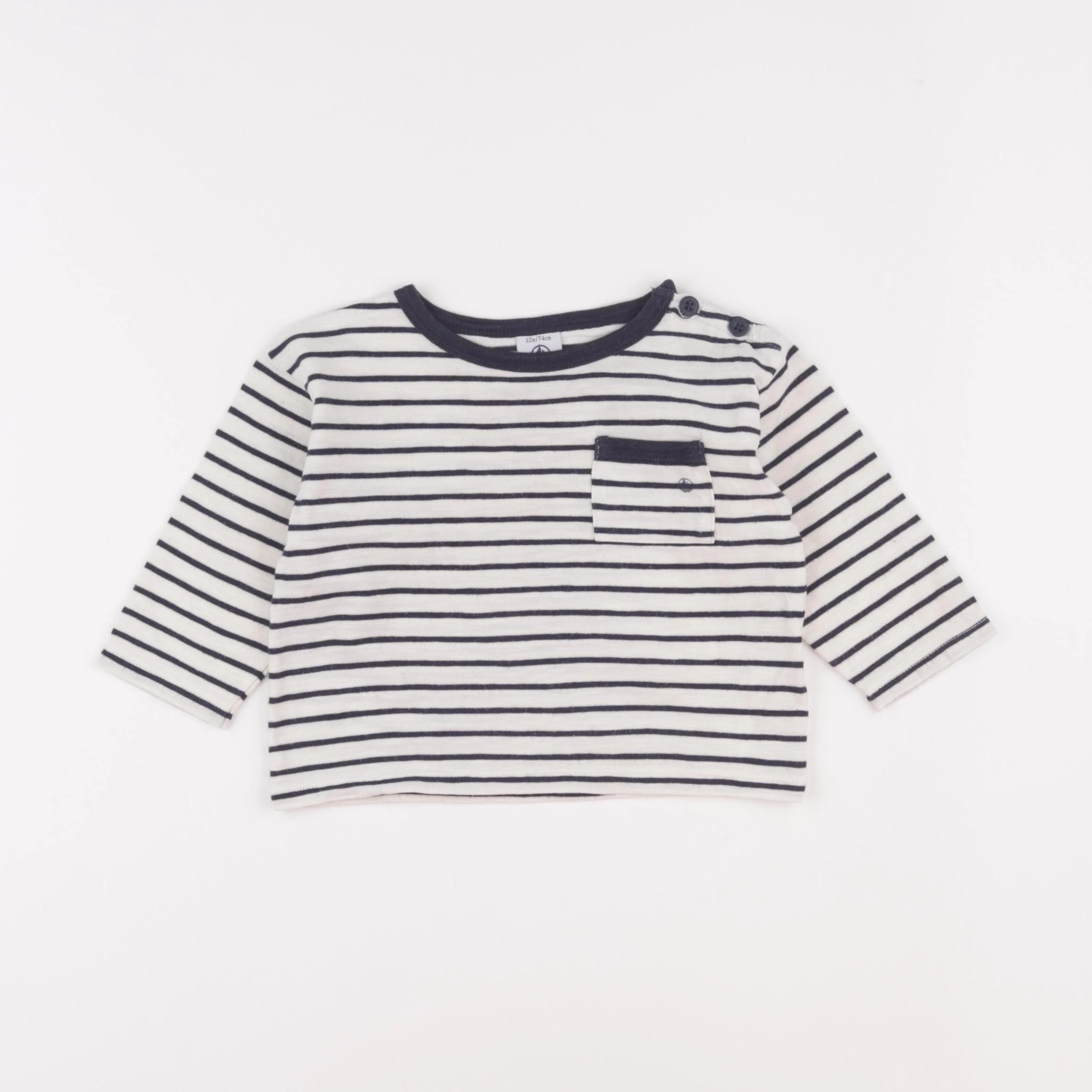 Petit Bateau - tee-shirt beige - 12 mois