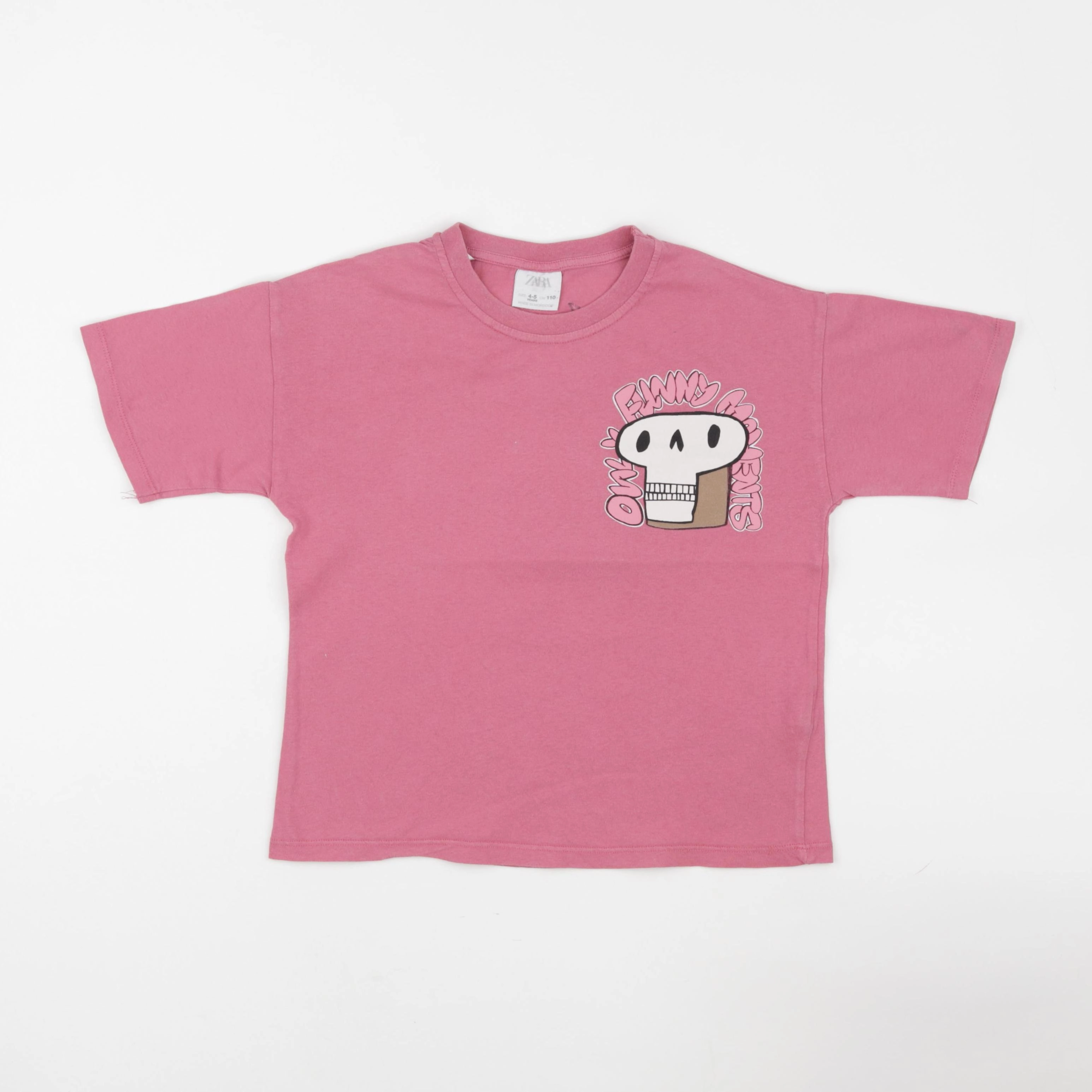 Zara - tee-shirt rose - 4/5 ans