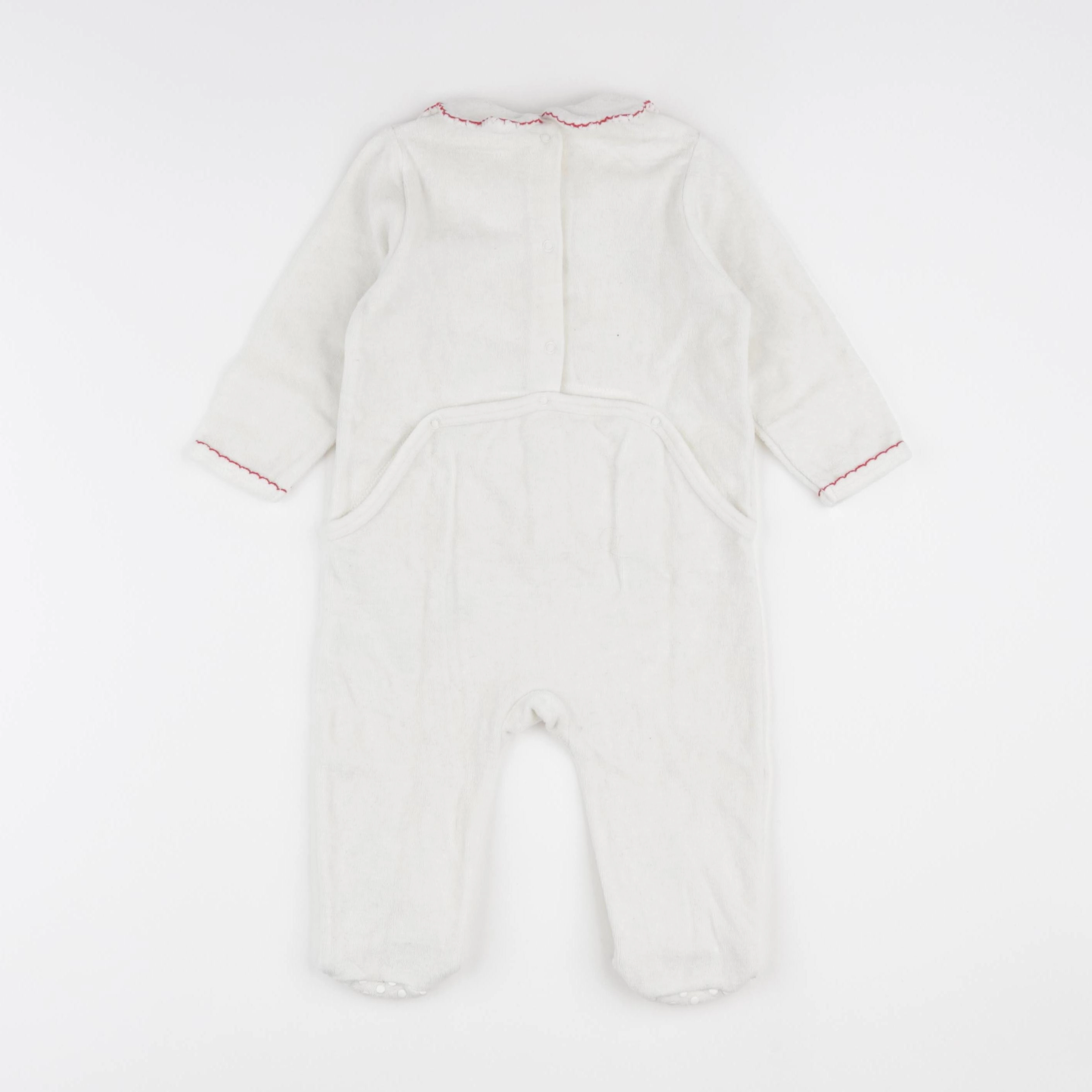 Vertbaudet - pyjama velours blanc - 12 mois