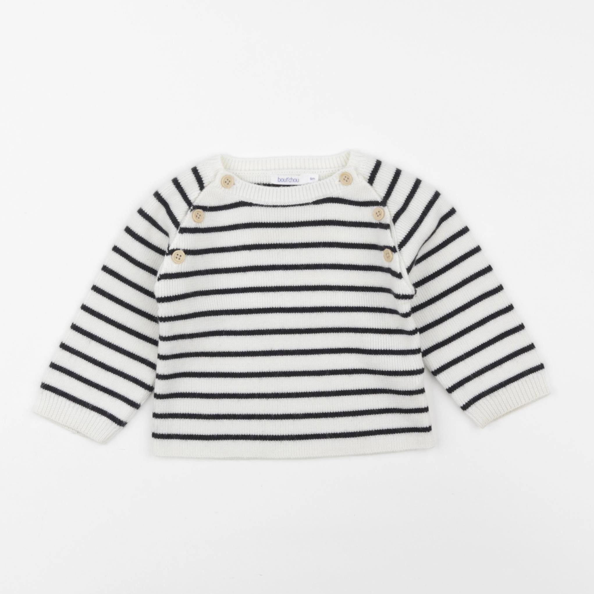Boutchou - pull bleu - 6 mois