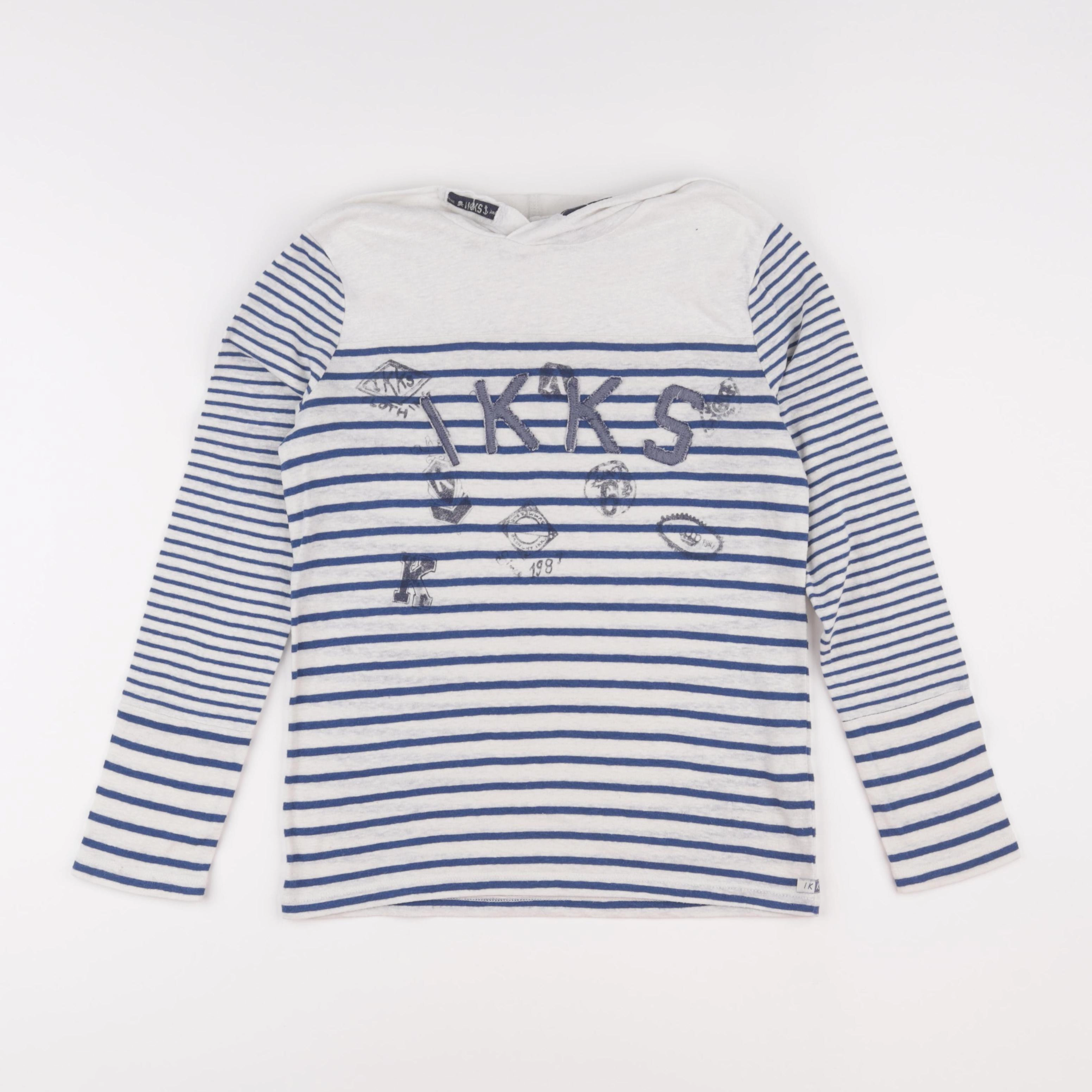 IKKS - tee-shirt bleu, blanc - 10 ans