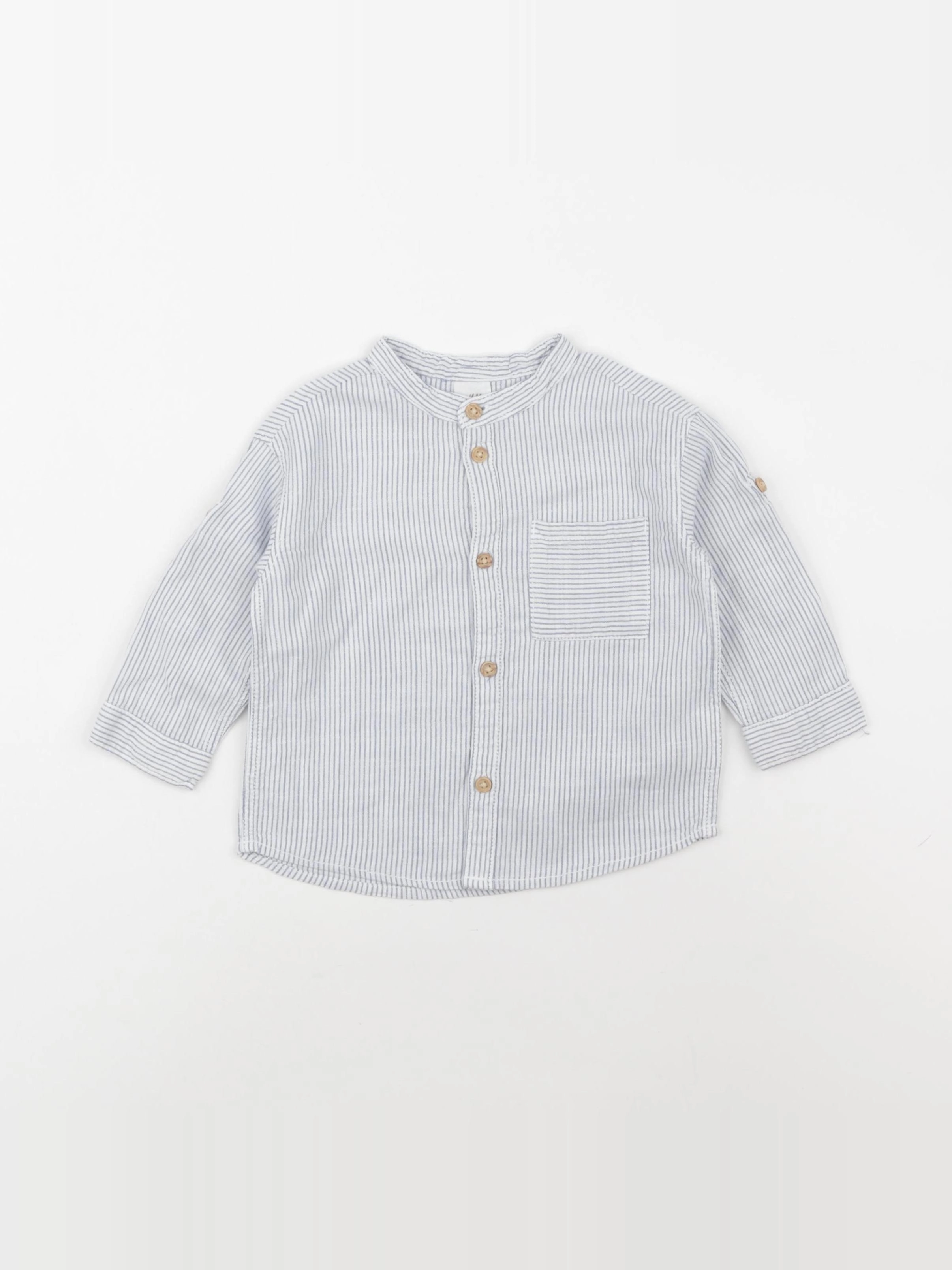 H&M - chemise bleu - 6/9 mois