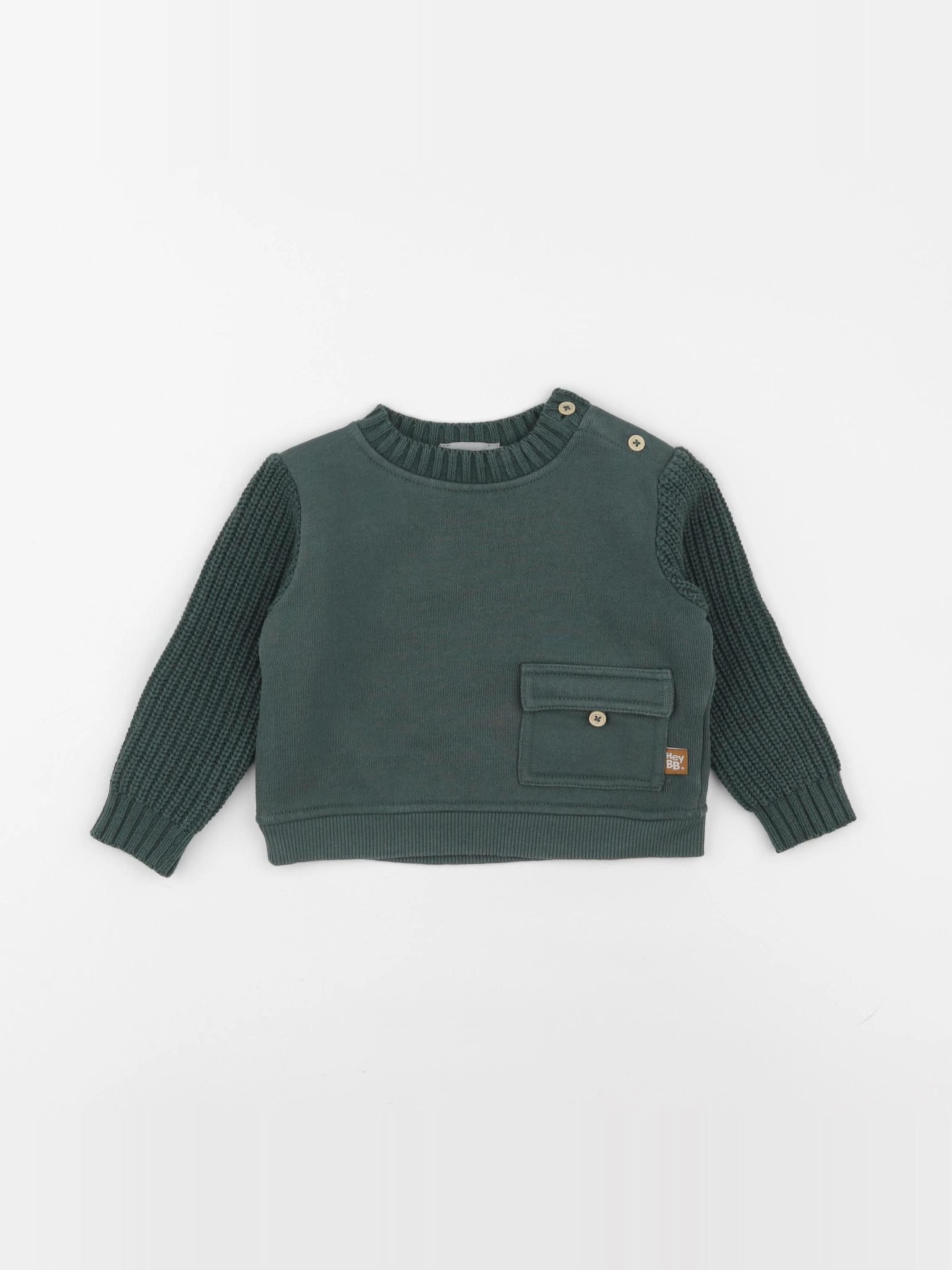 Boutchou - sweat vert - 9 mois