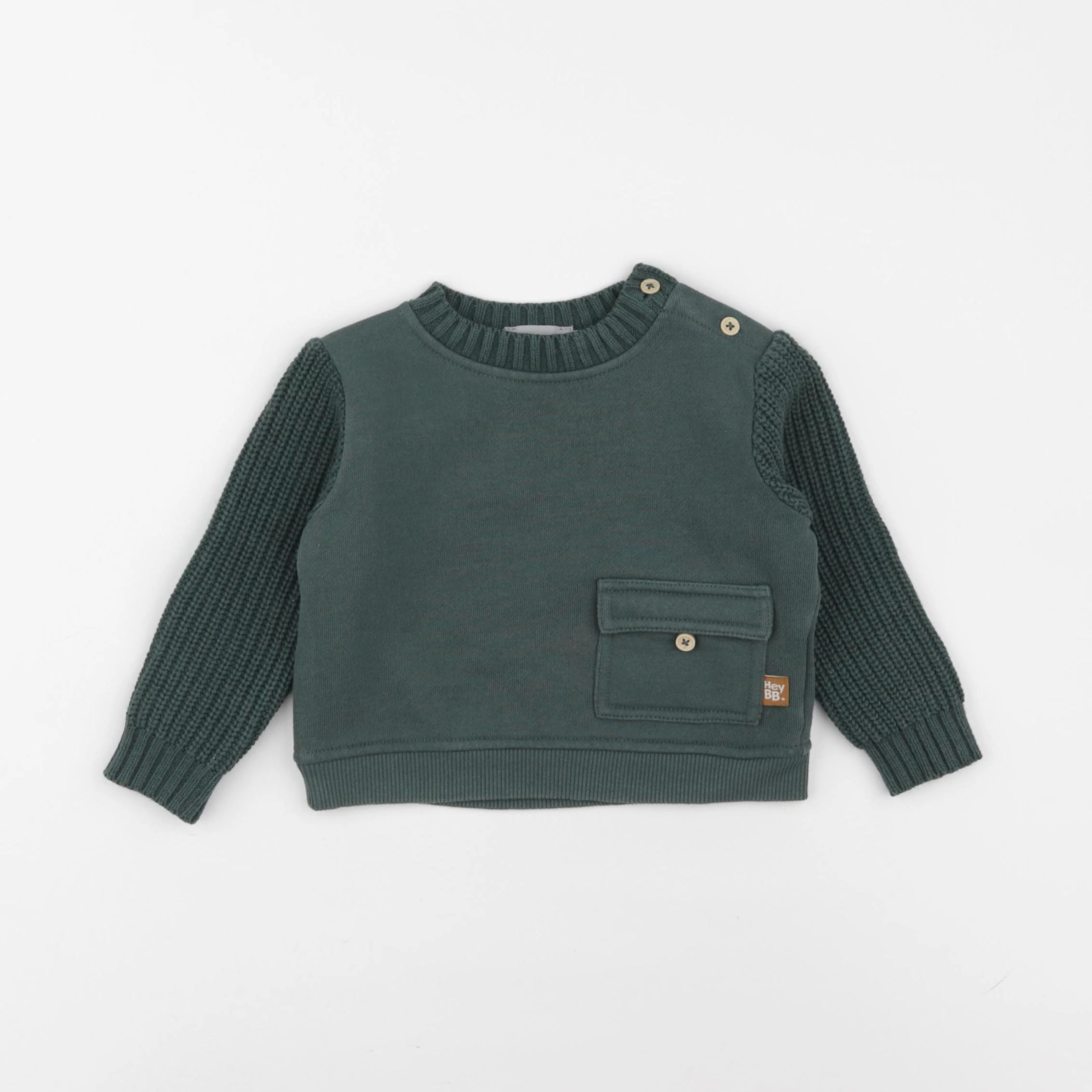 Boutchou - sweat vert - 9 mois