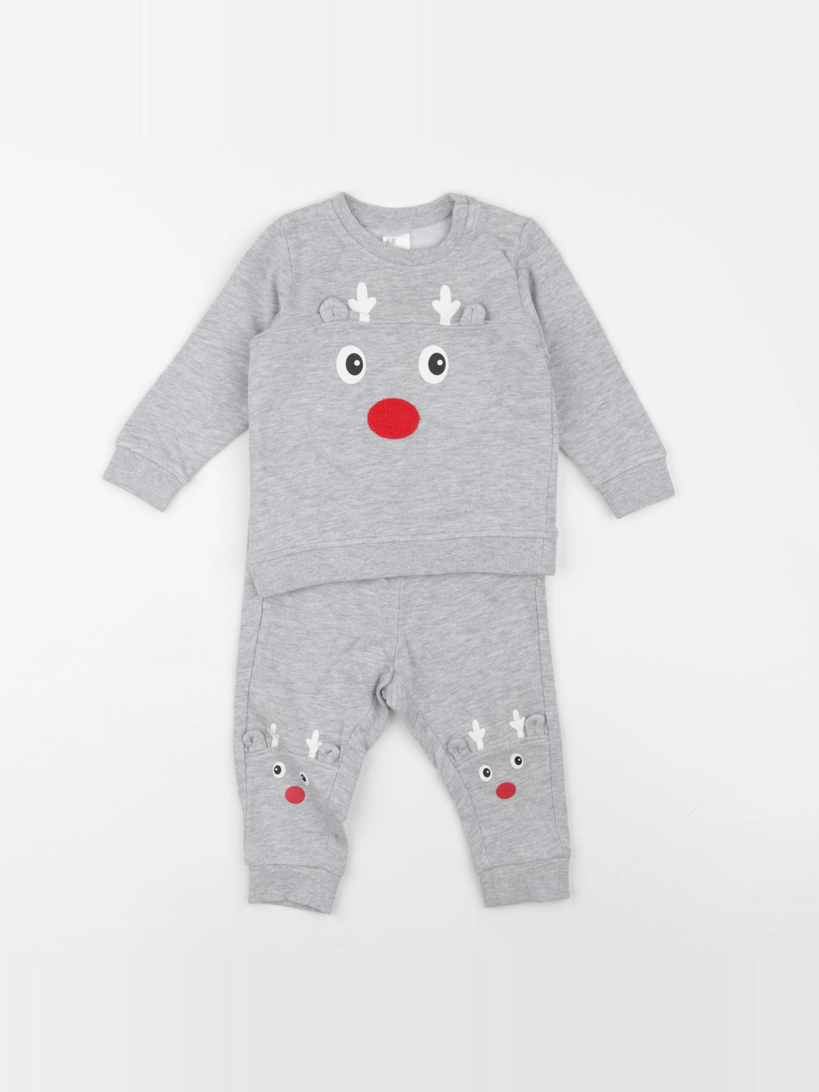 H&M - ensemble gris - 6/9 mois