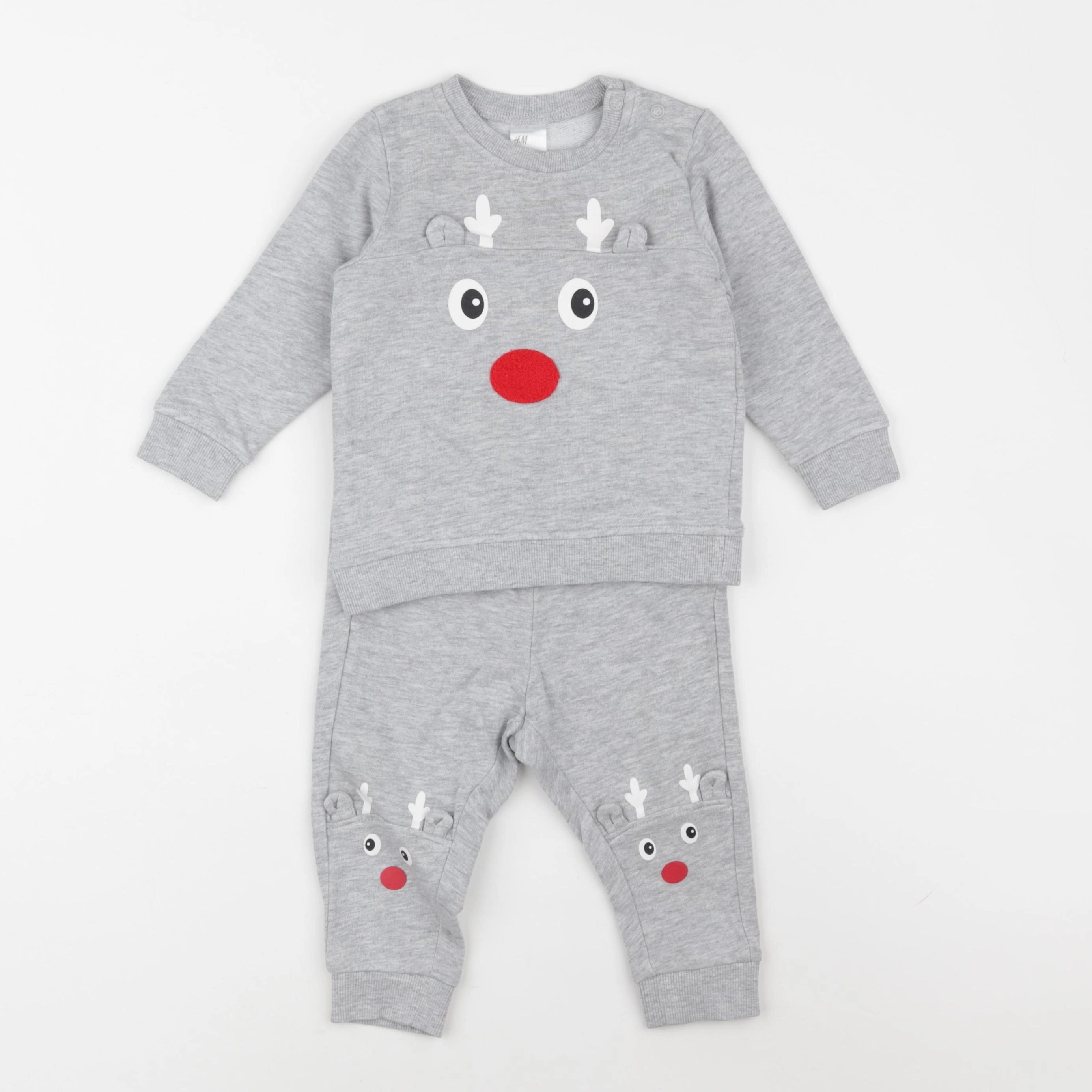 H&M - ensemble gris - 6/9 mois