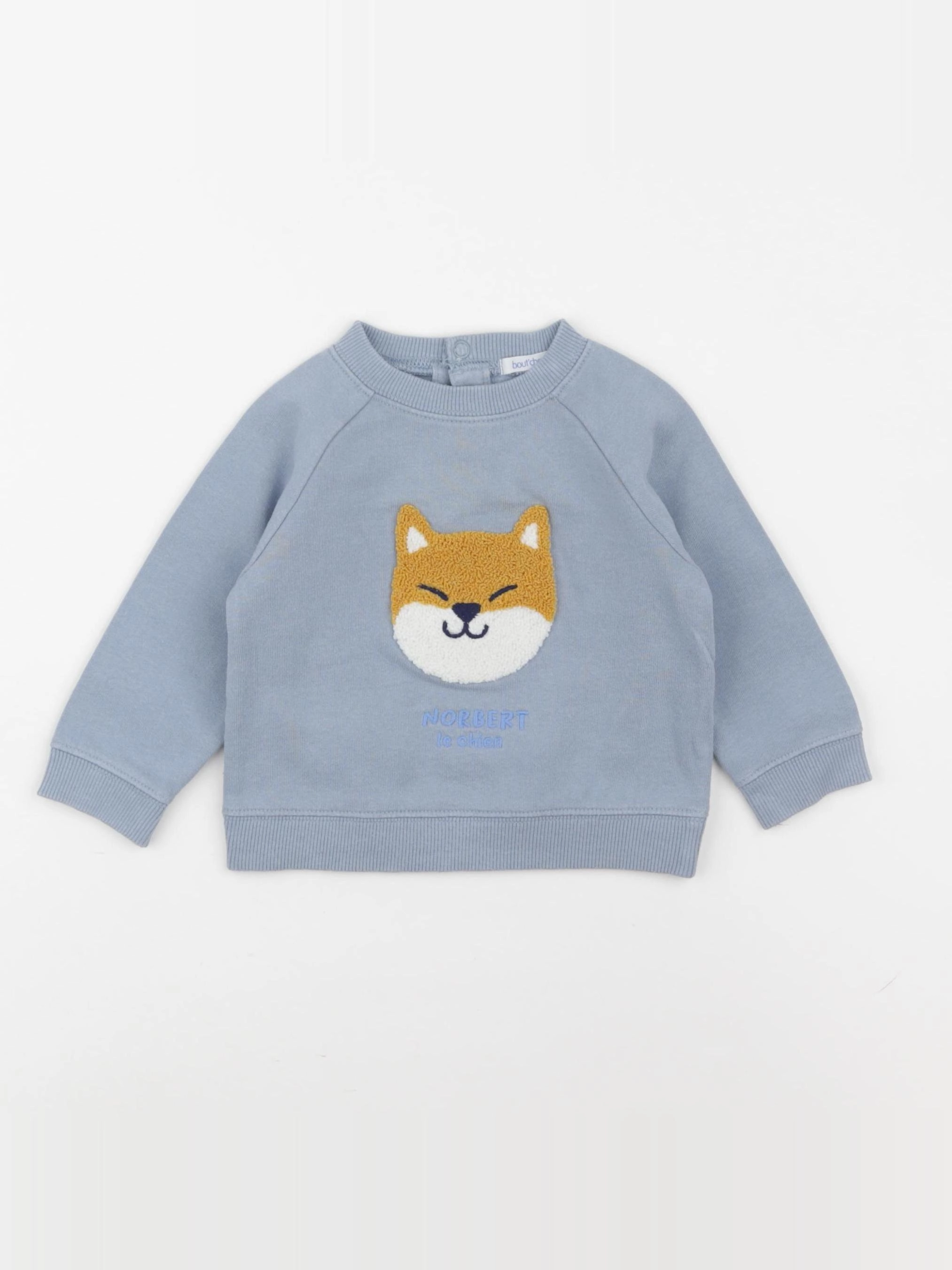 Boutchou - sweat bleu - 9 mois