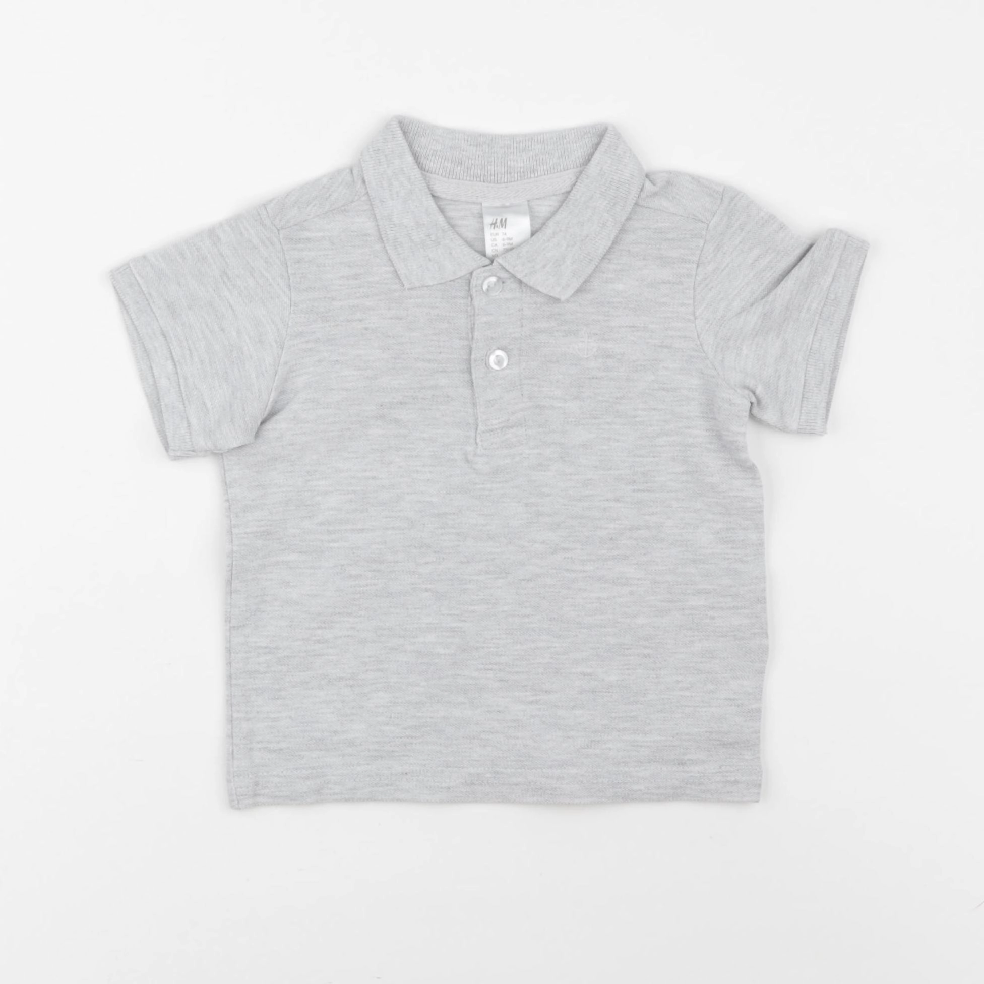 H&M - polo gris - 6/9 mois