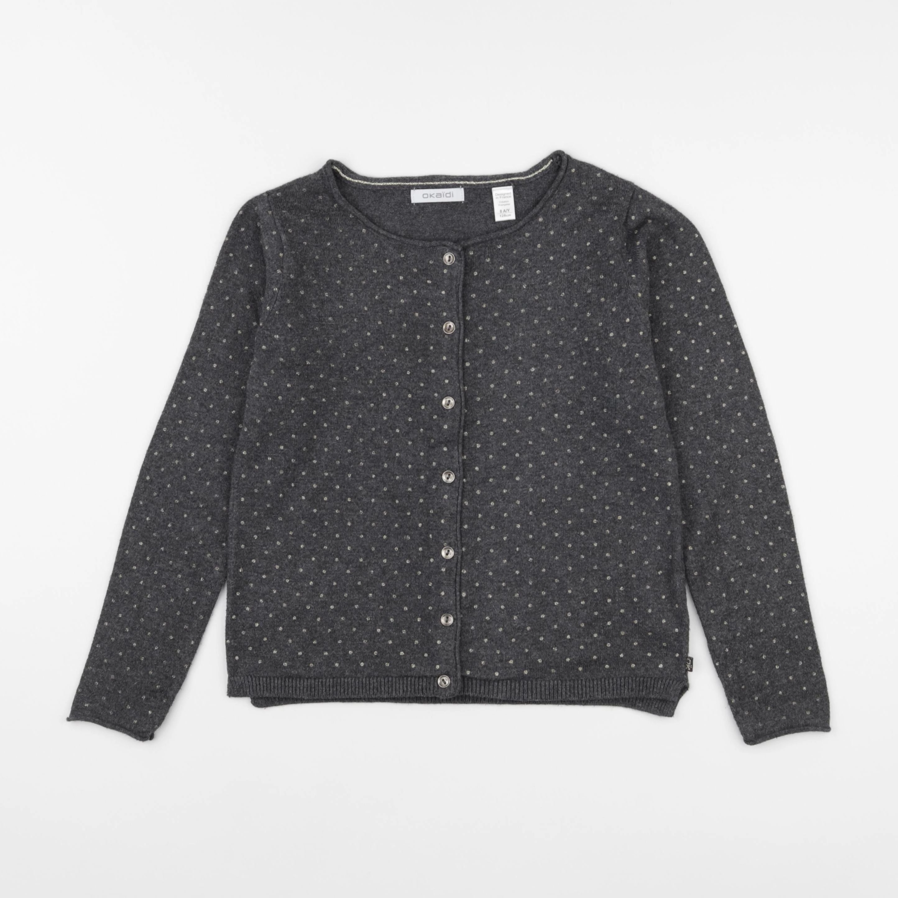 Okaidi - gilet gris - 8 ans